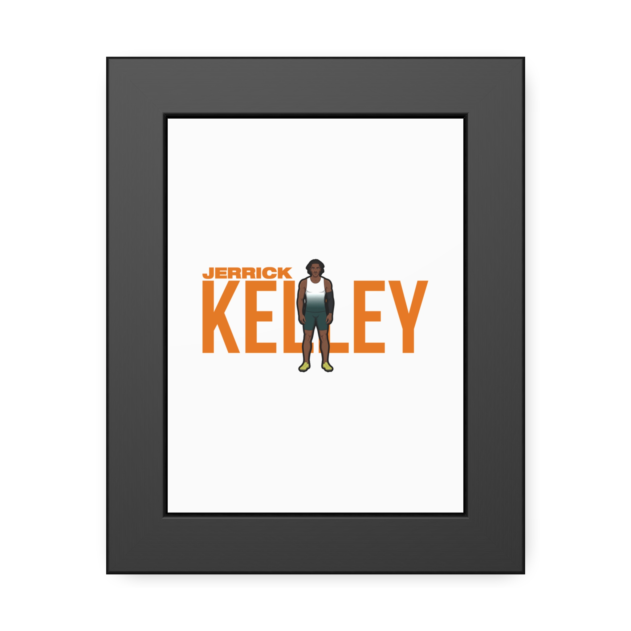 Framed Poster — character_player_name in Black