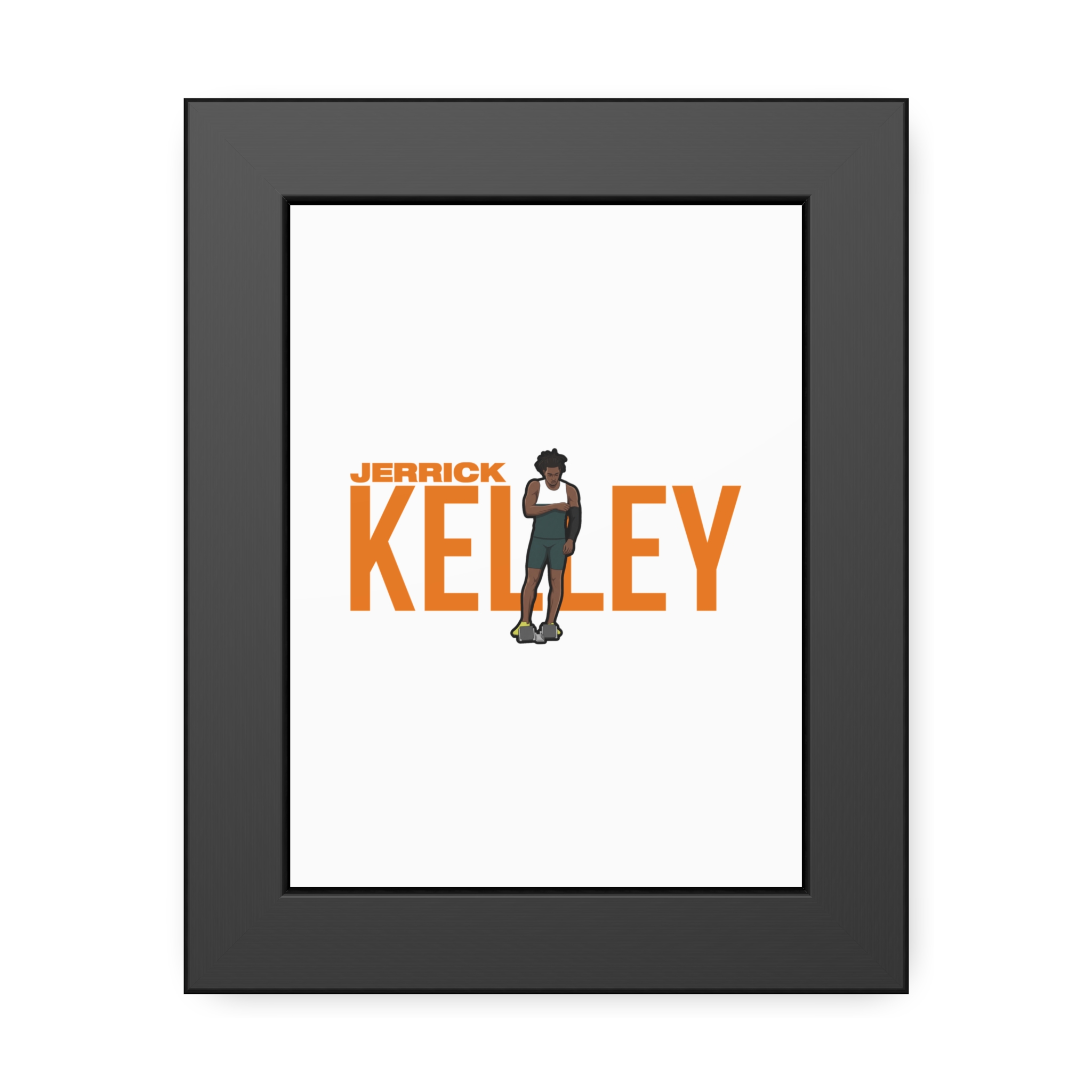 Framed Poster — character_player_name in Black