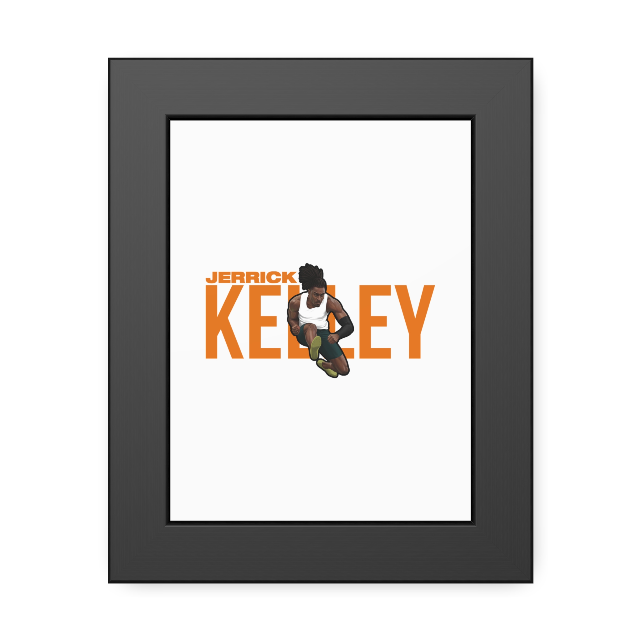 Framed Poster — character_player_name in Black