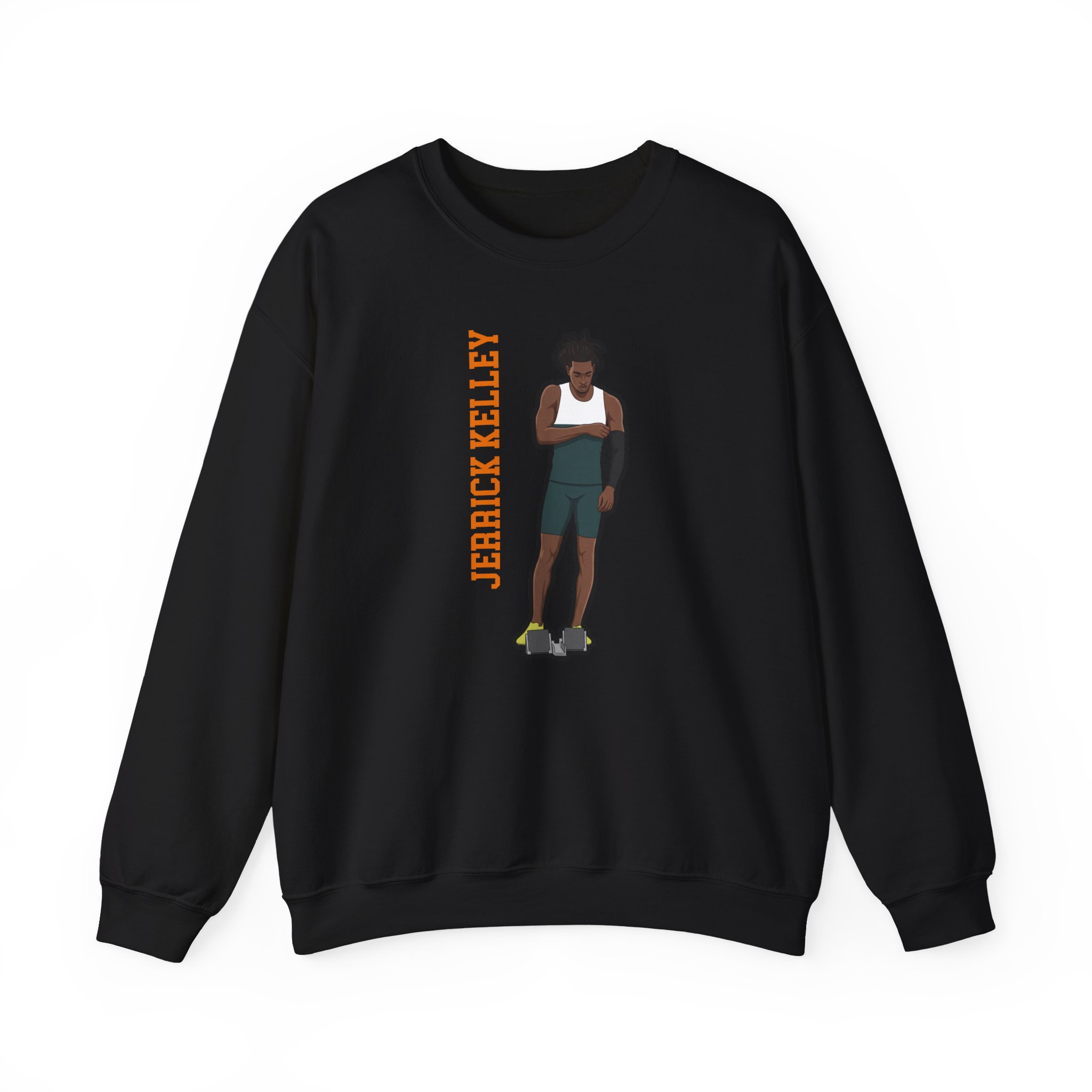 Crewneck Sweatshirt — character_name_vertical in Black