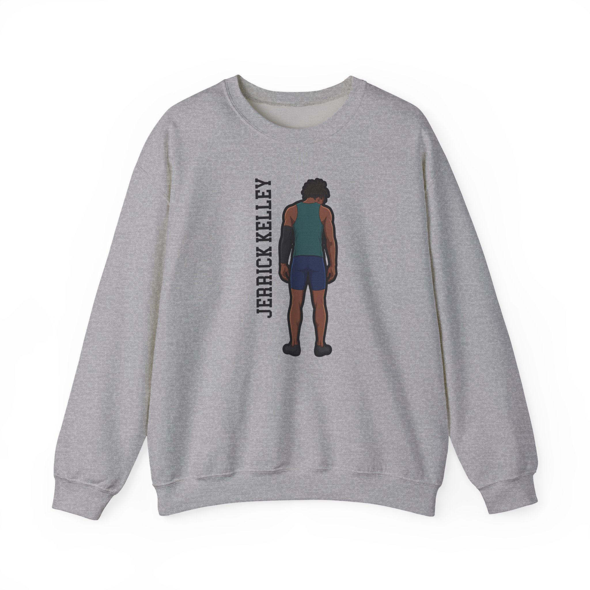 Crewneck Sweatshirt — character_name_vertical in Grey