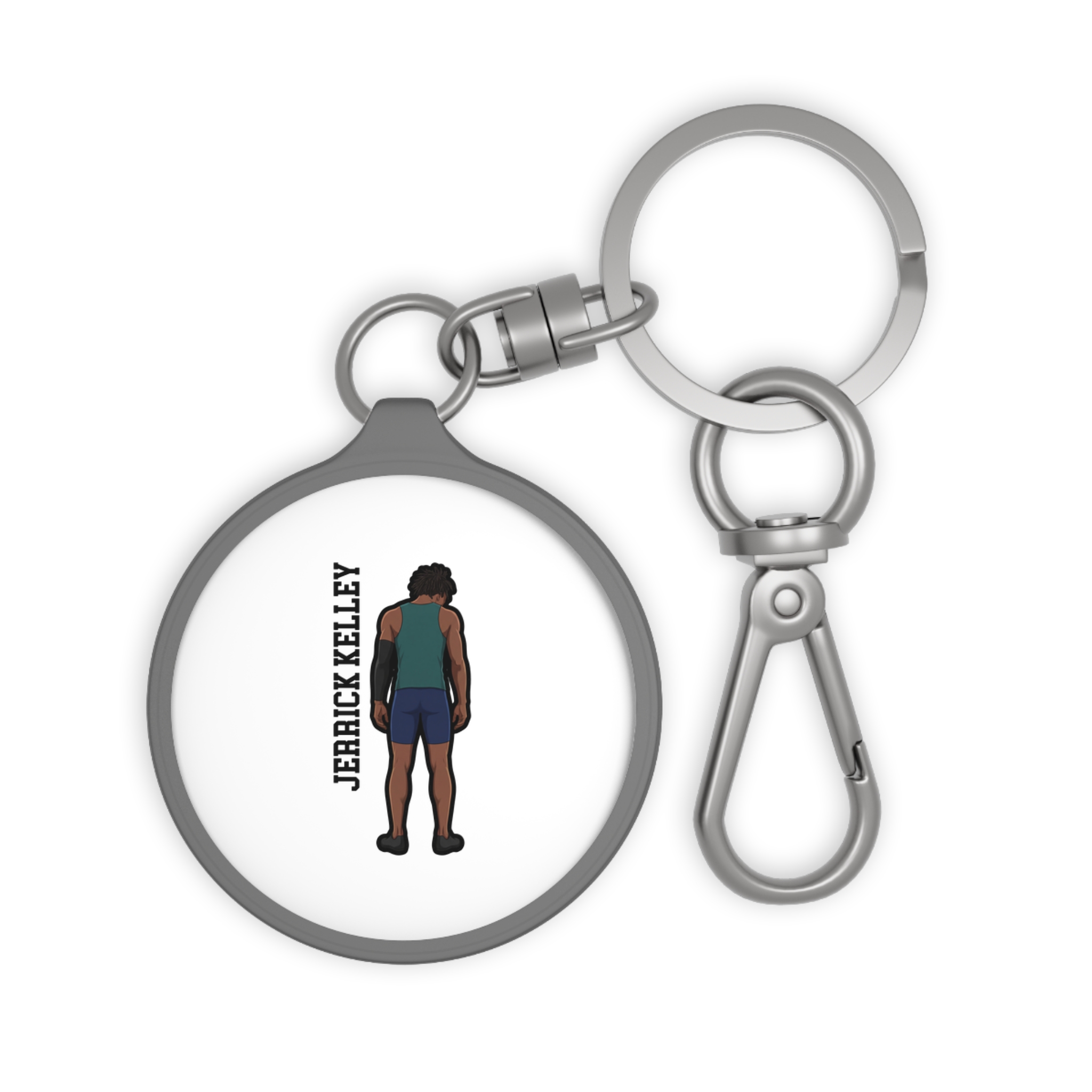 Keychain — character_name_vertical in Grey