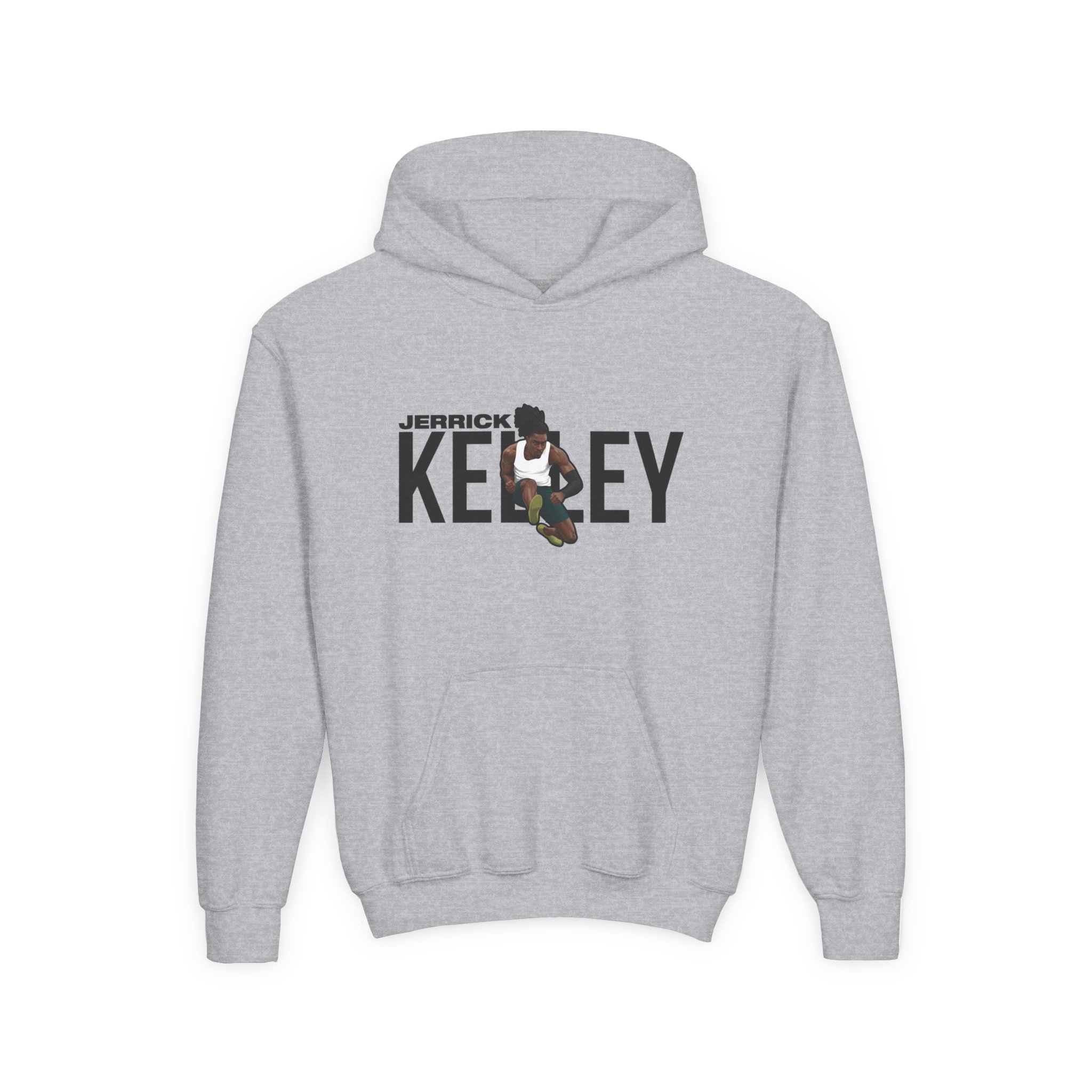 Youth Hoodie — character_player_name in Grey