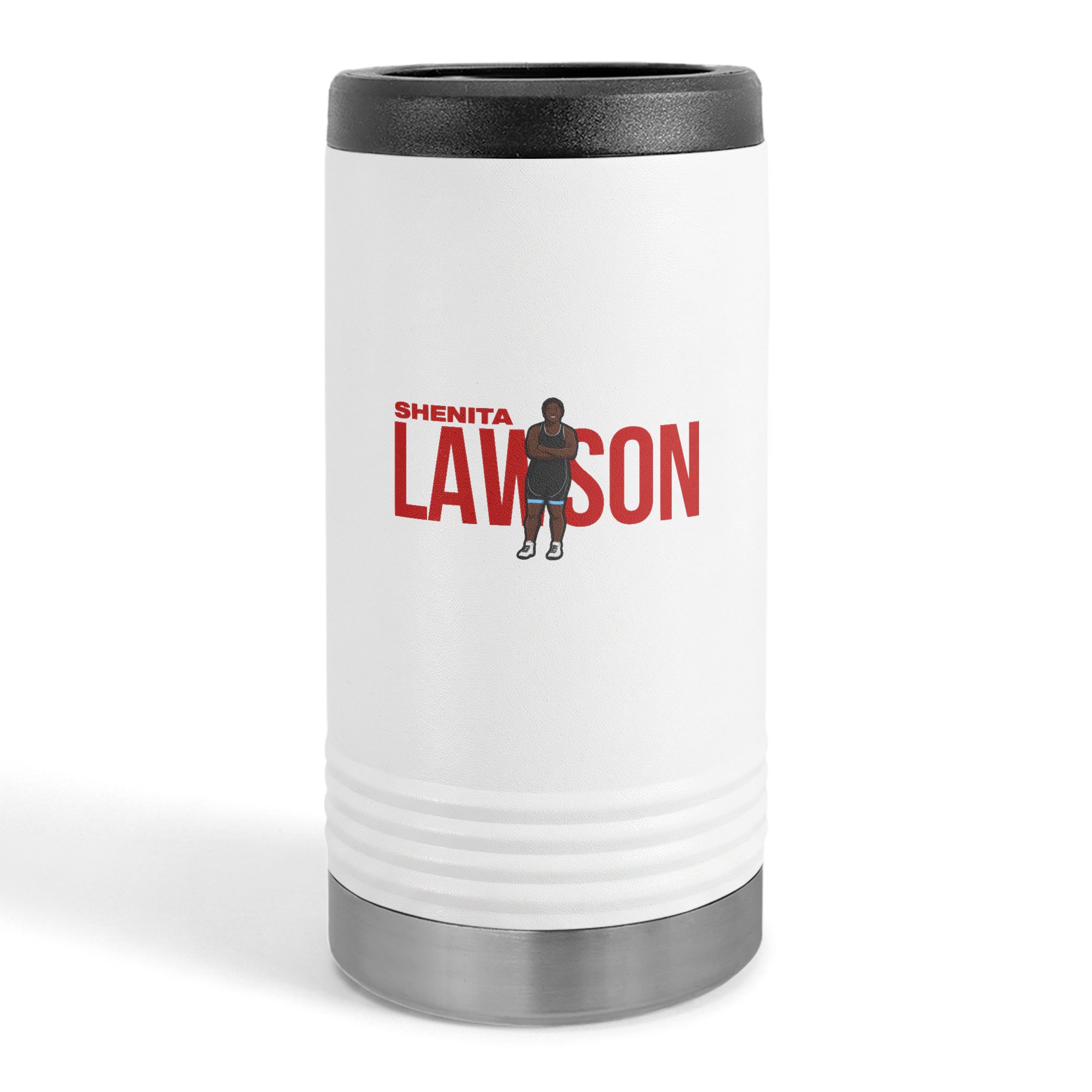 Slim Stainless Can Cooler — character_player_name in White