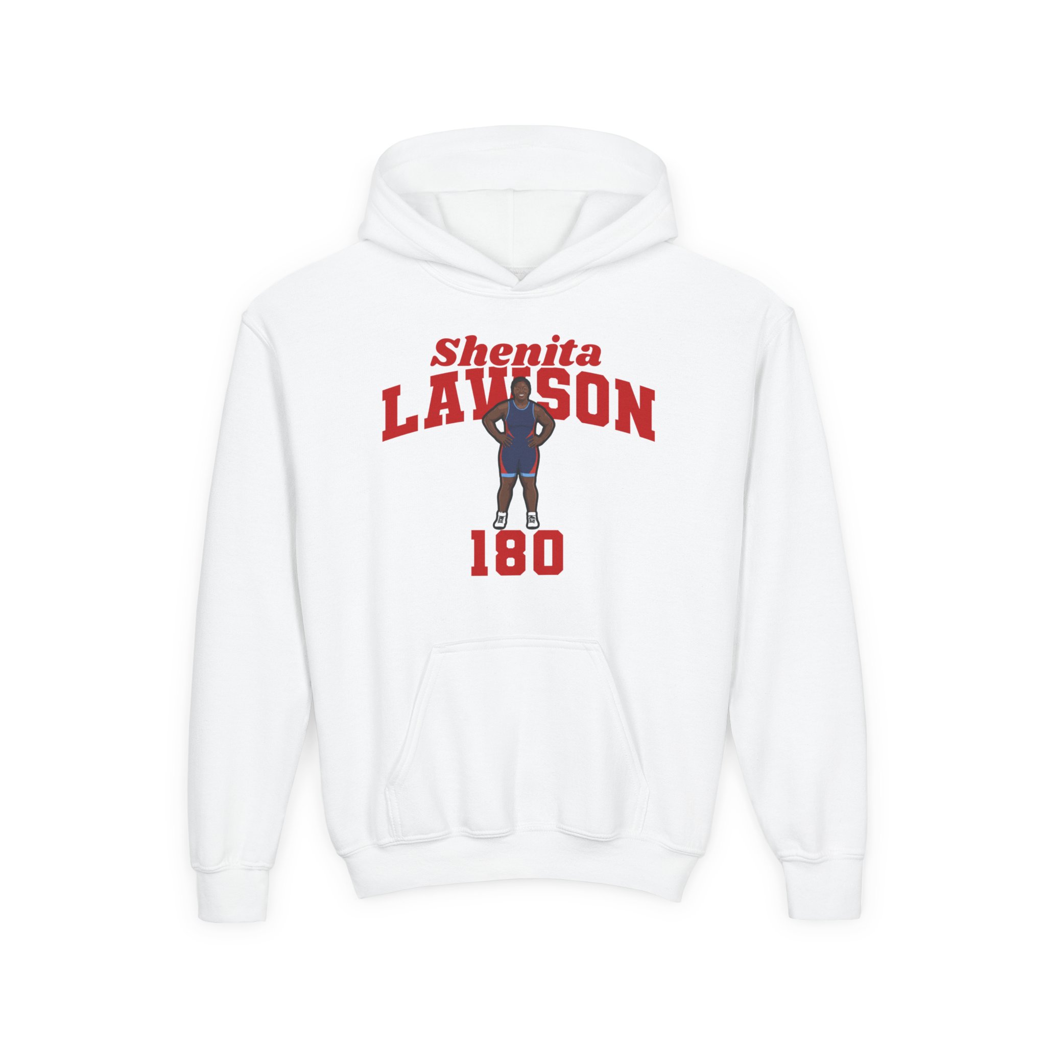 Youth Hoodie — character_signature_arch in White