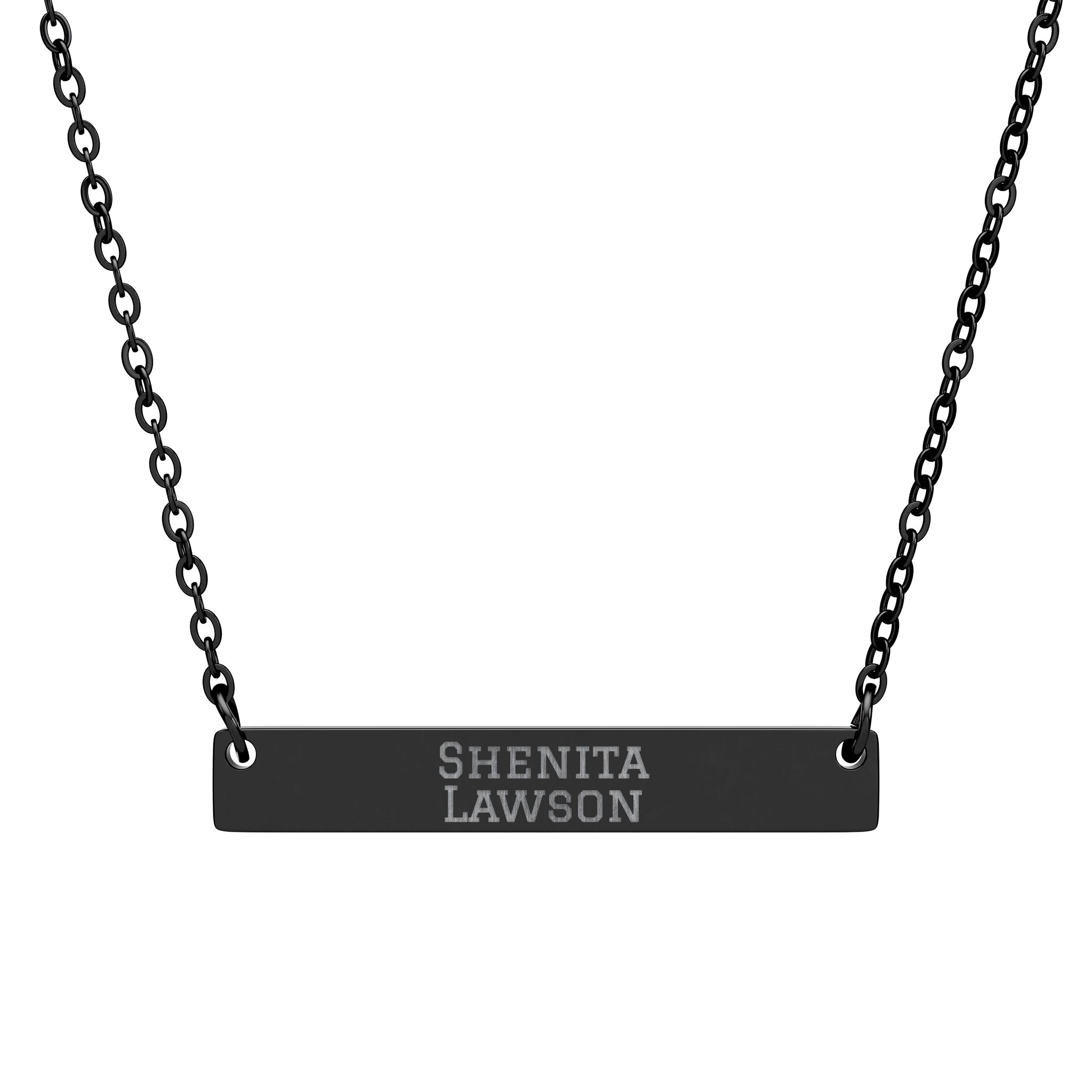 Engraved Bar Necklace — Classic in Black