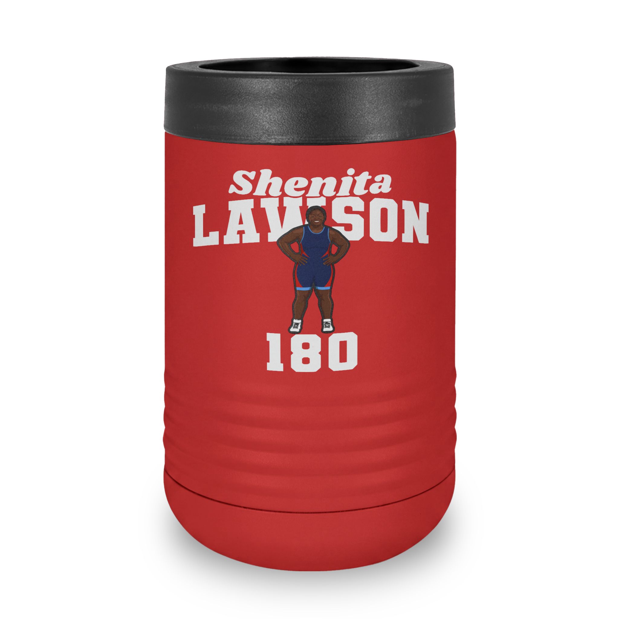 Stainless Can Cooler — character_signature_arch in Red