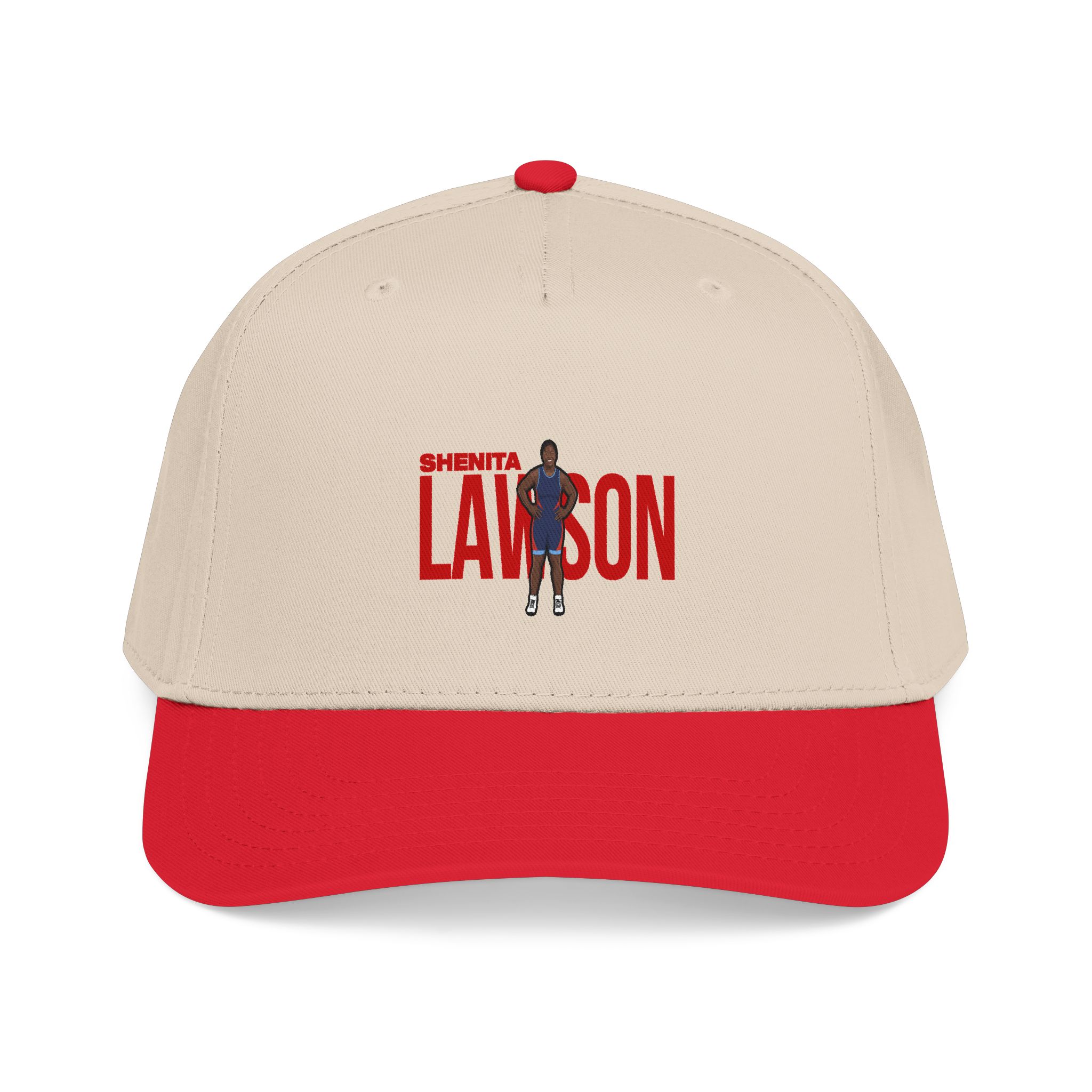 Baseball Cap — character_player_name in Red / Natural