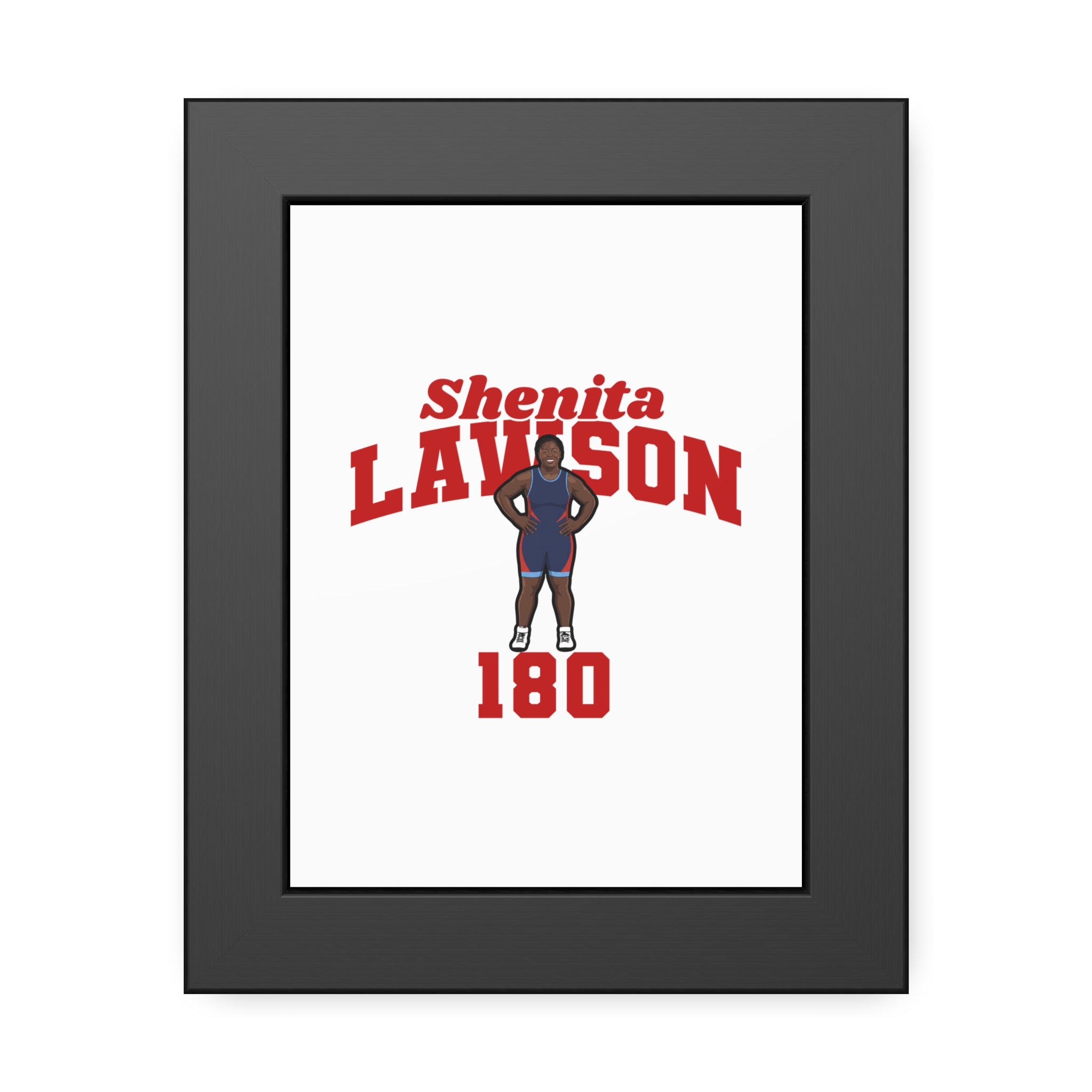 Framed Poster — character_signature_arch in Black