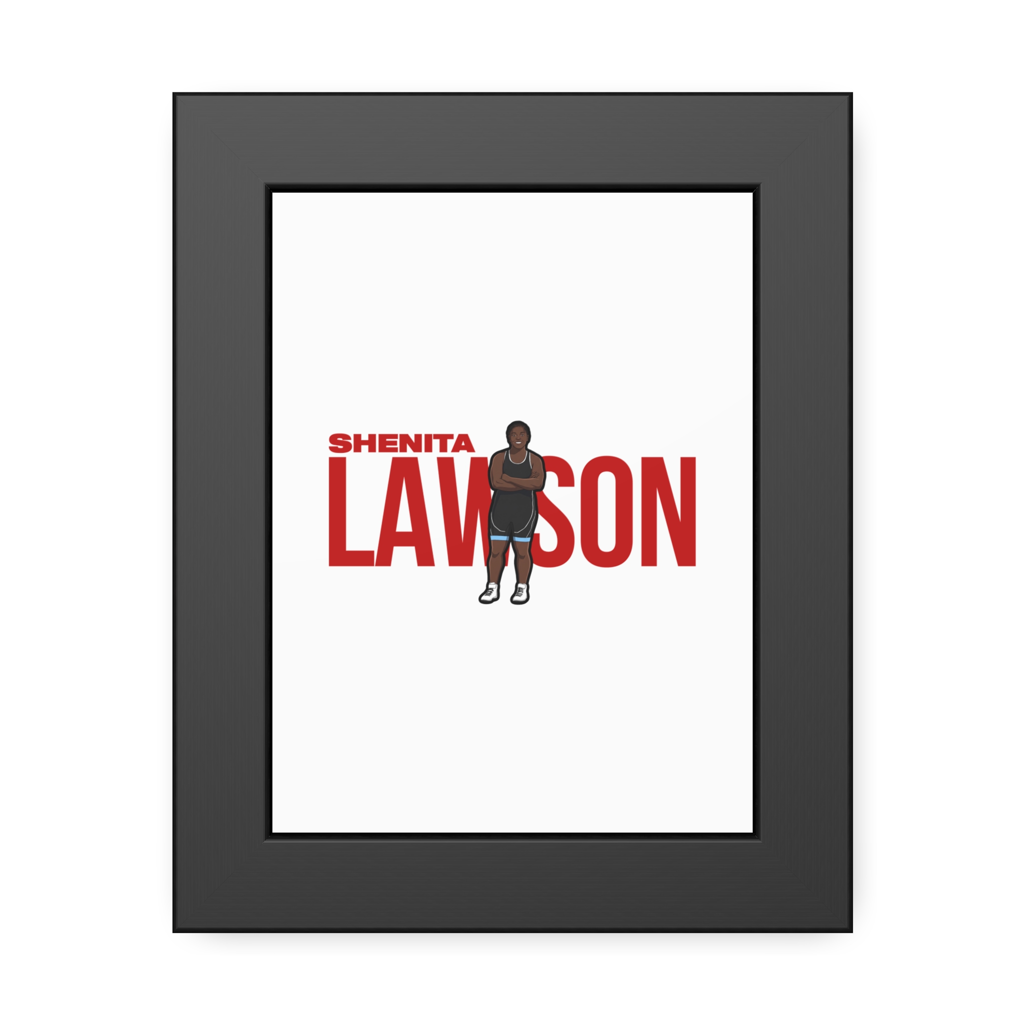 Framed Poster — character_player_name in Black