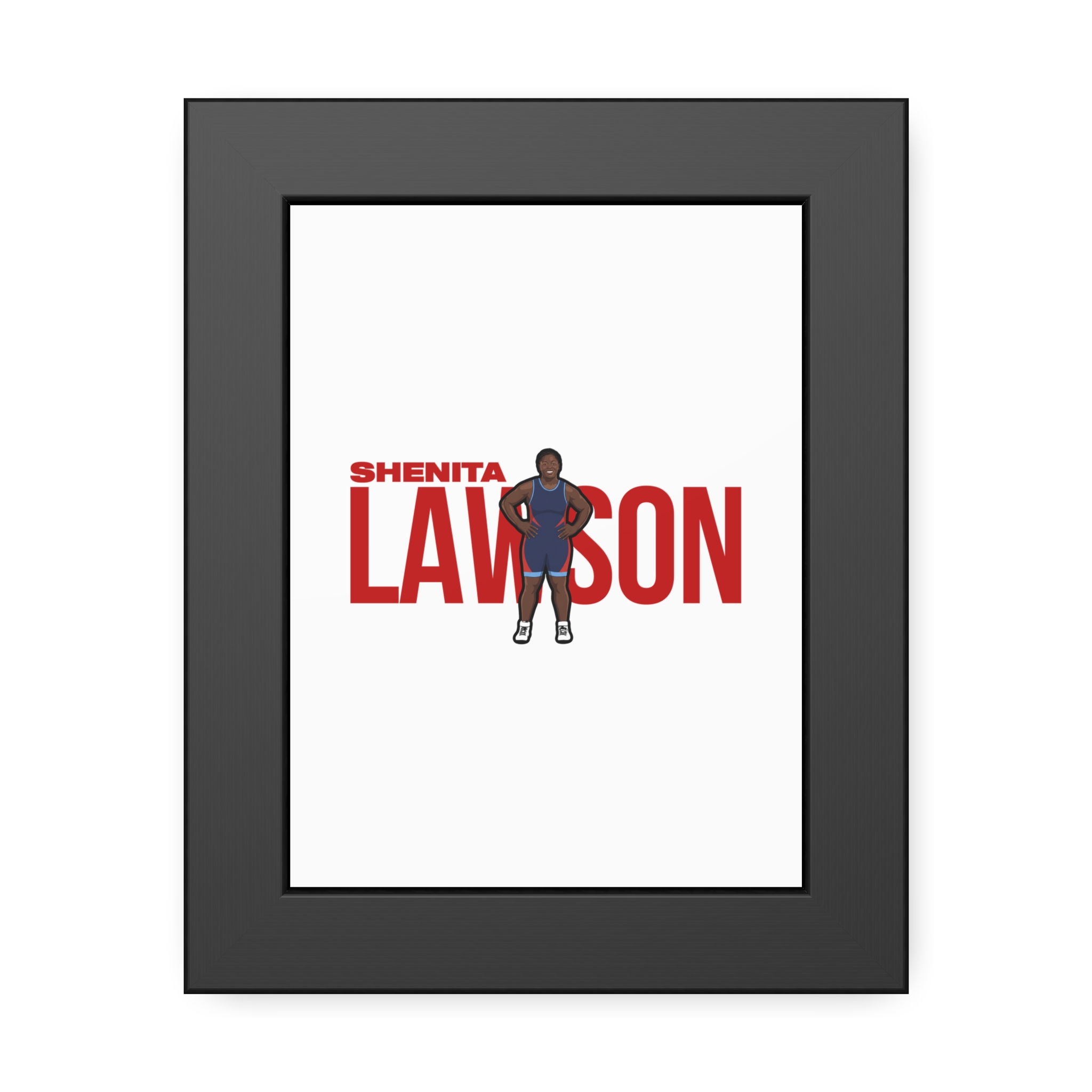 Framed Poster — character_player_name in Black