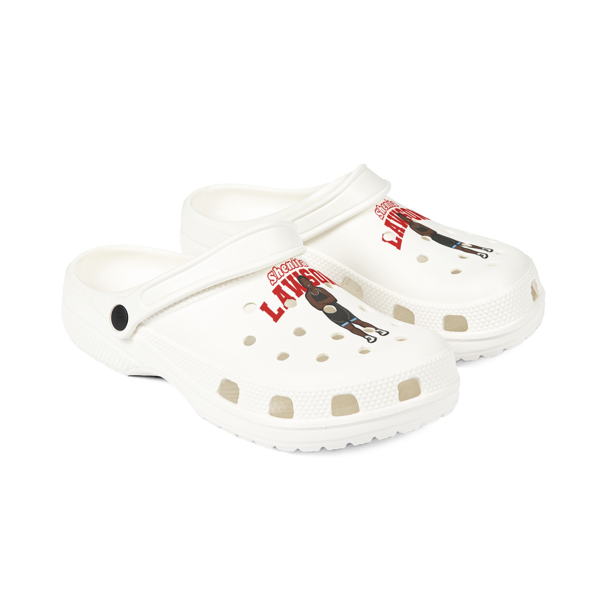 Rubber Clogs — character_name_arch in White
