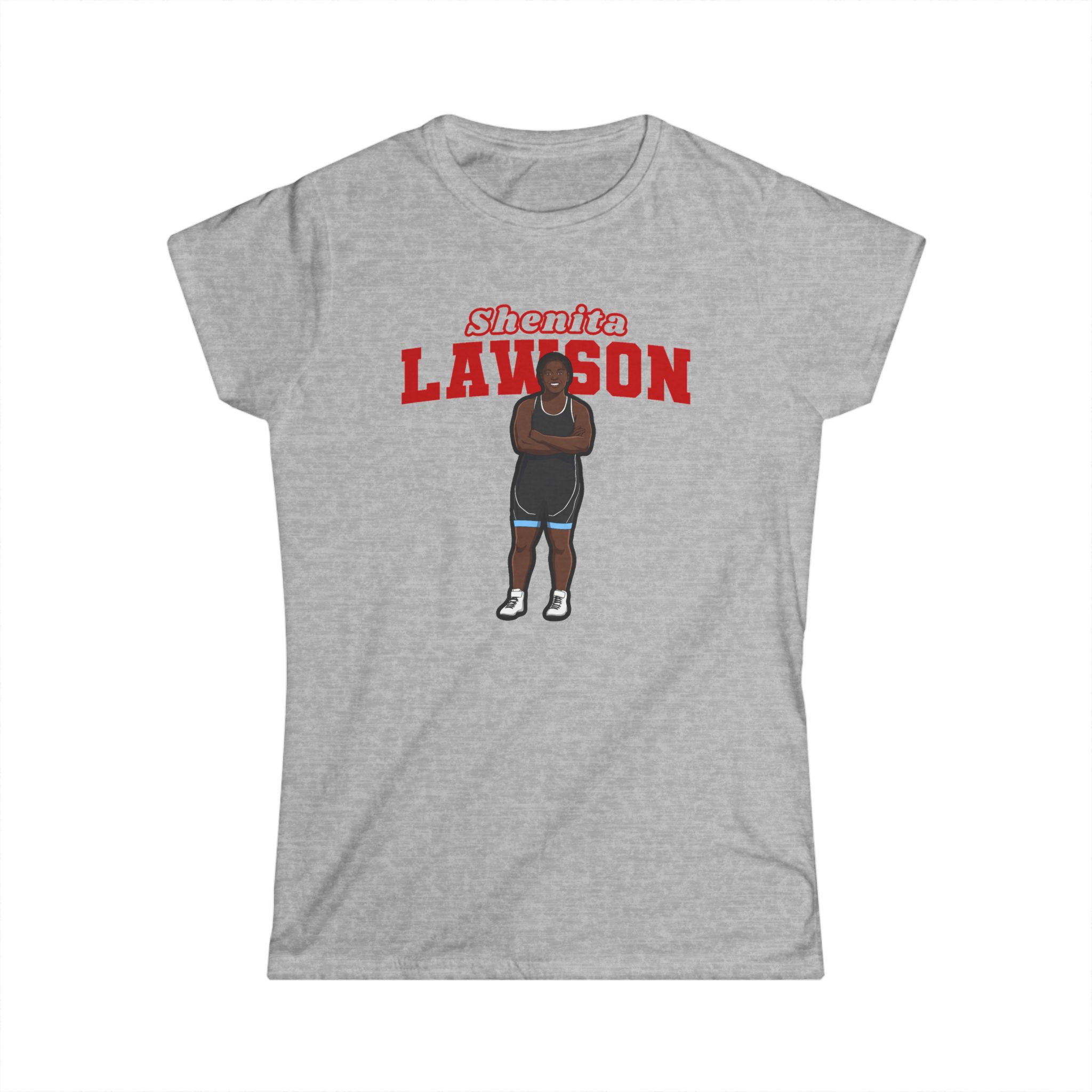 Women's Softstyle Tee — character_name_arch in Grey