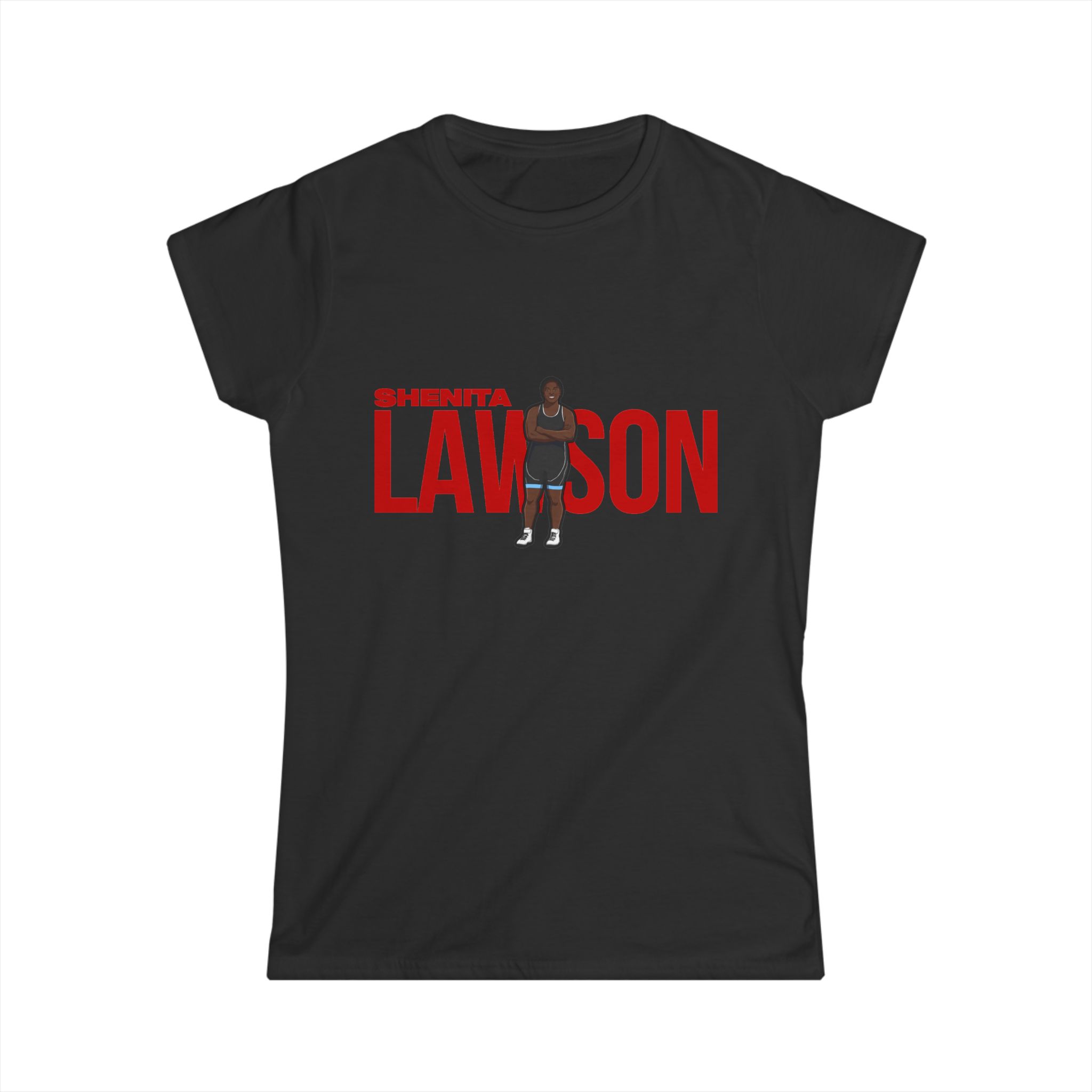 Women's Softstyle Tee — character_player_name in Black