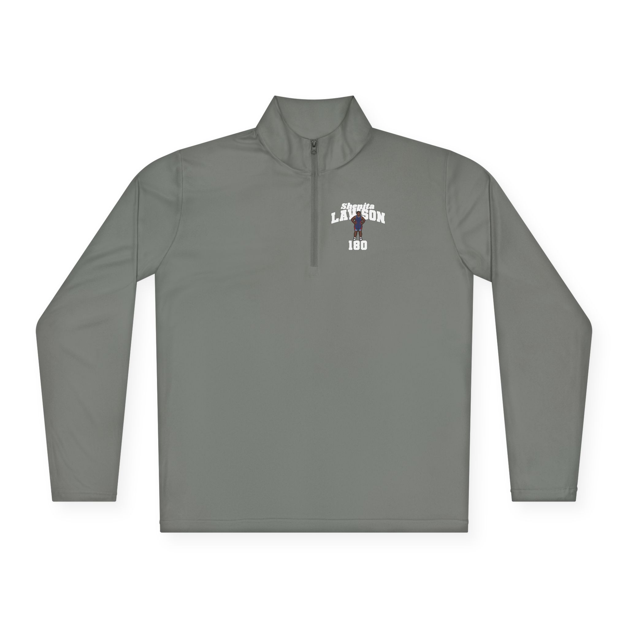 Q-Zip Pullover — character_signature_arch in Grey