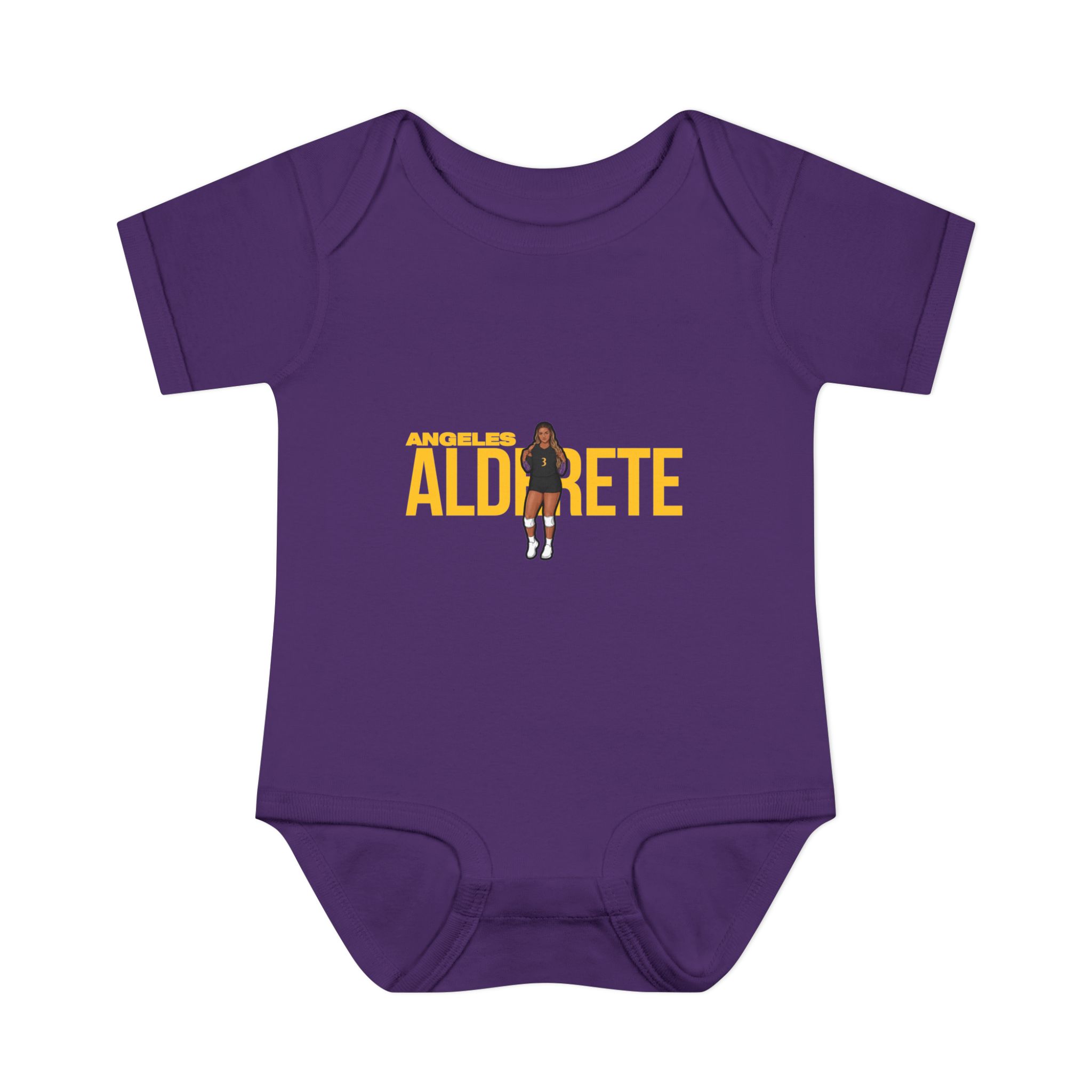 Baby Onesie — character_player_name in Purple