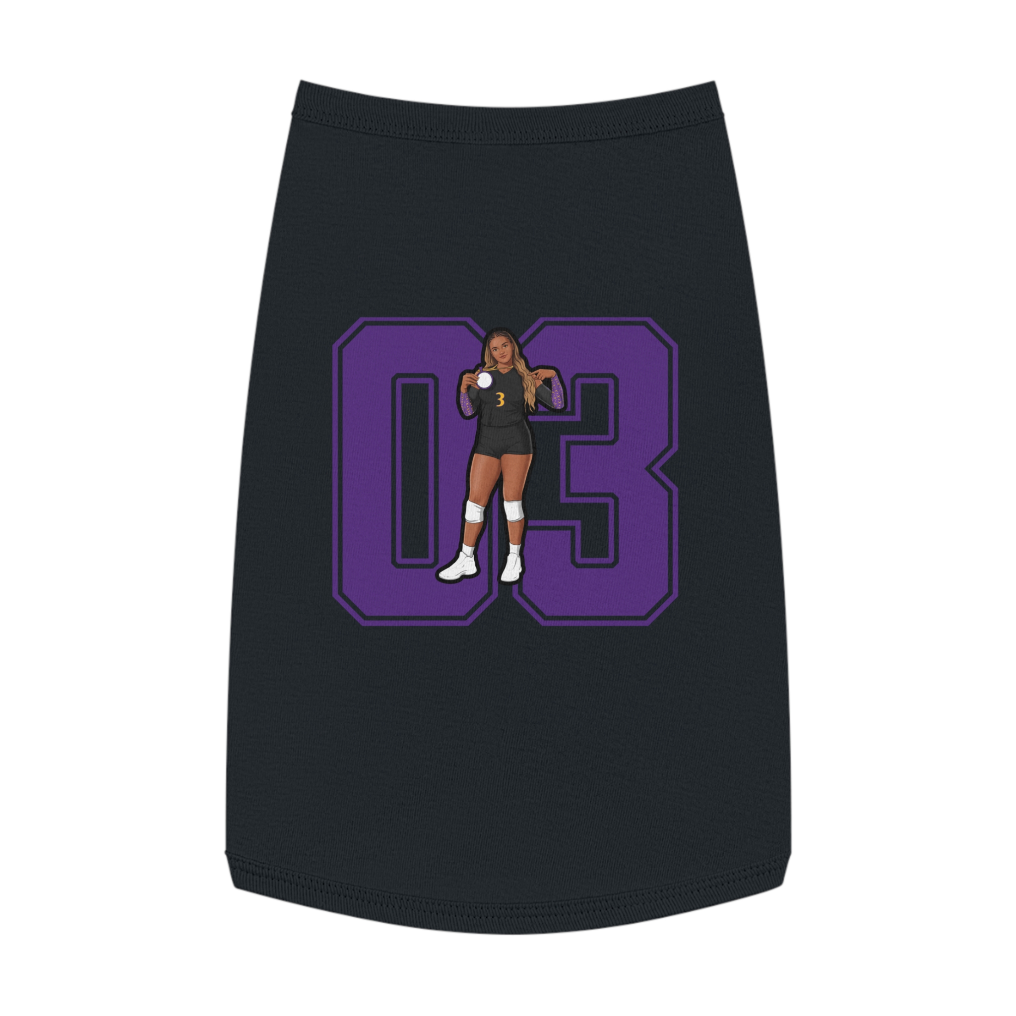 Pet Tank Top — character_number in Black