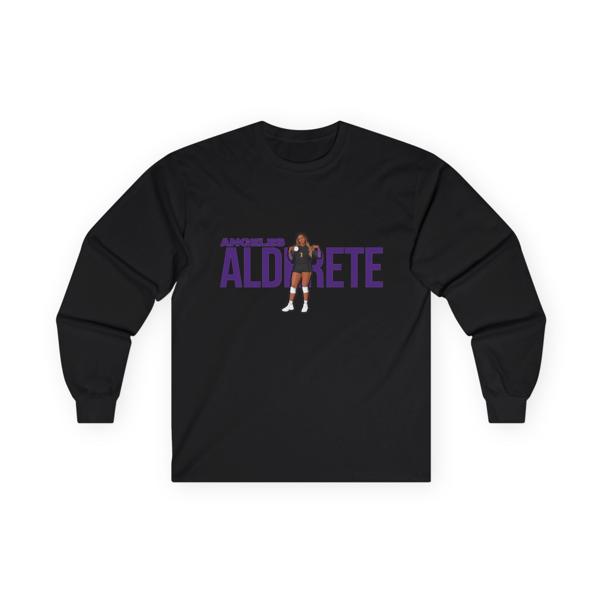 Long Sleeve Tee — character_player_name in Black