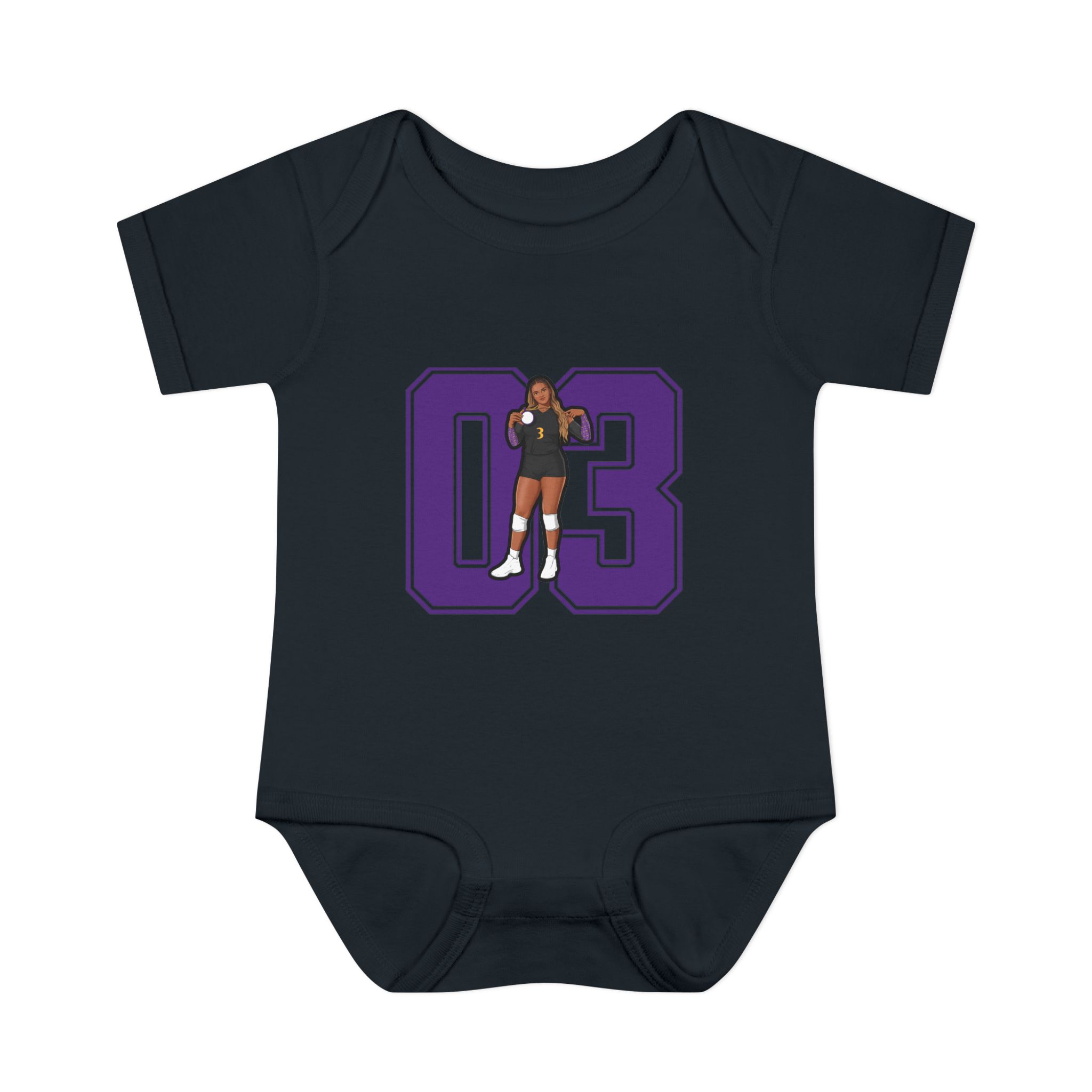 Baby Onesie — character_number in Black