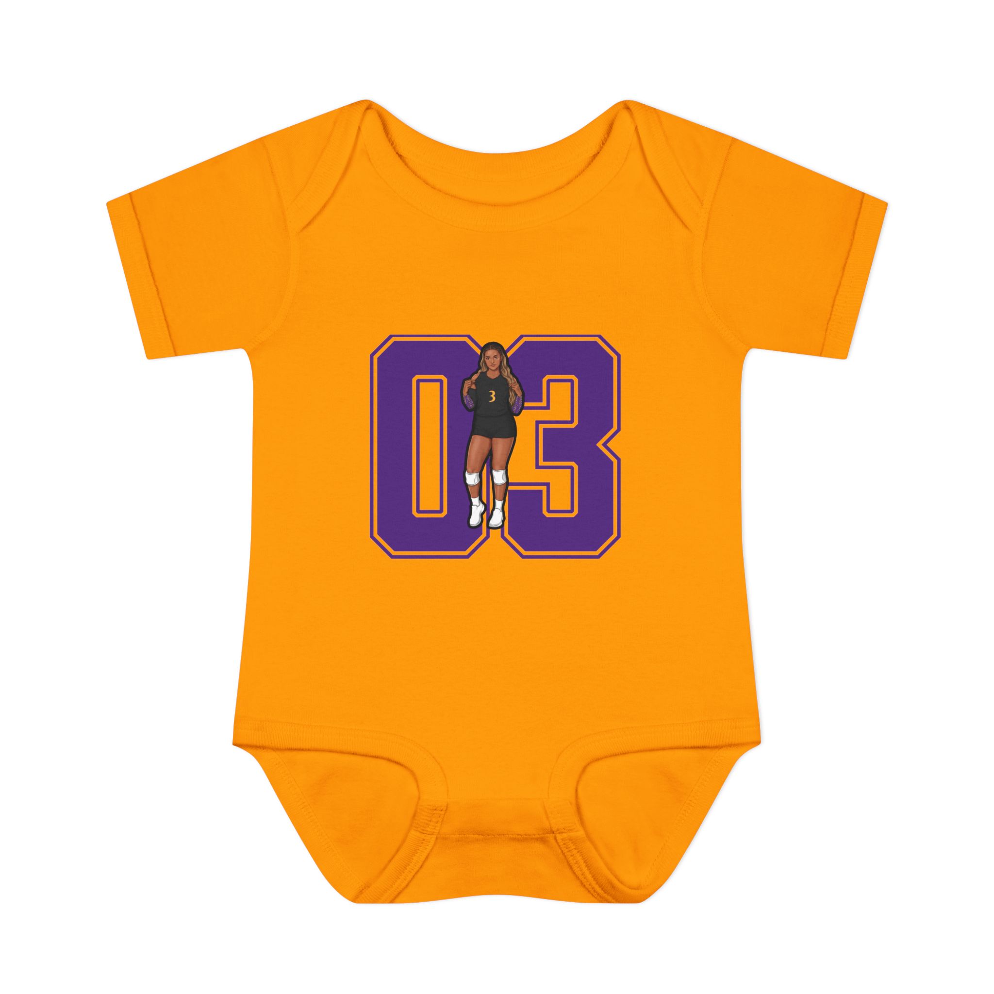 Baby Onesie — character_number in Gold