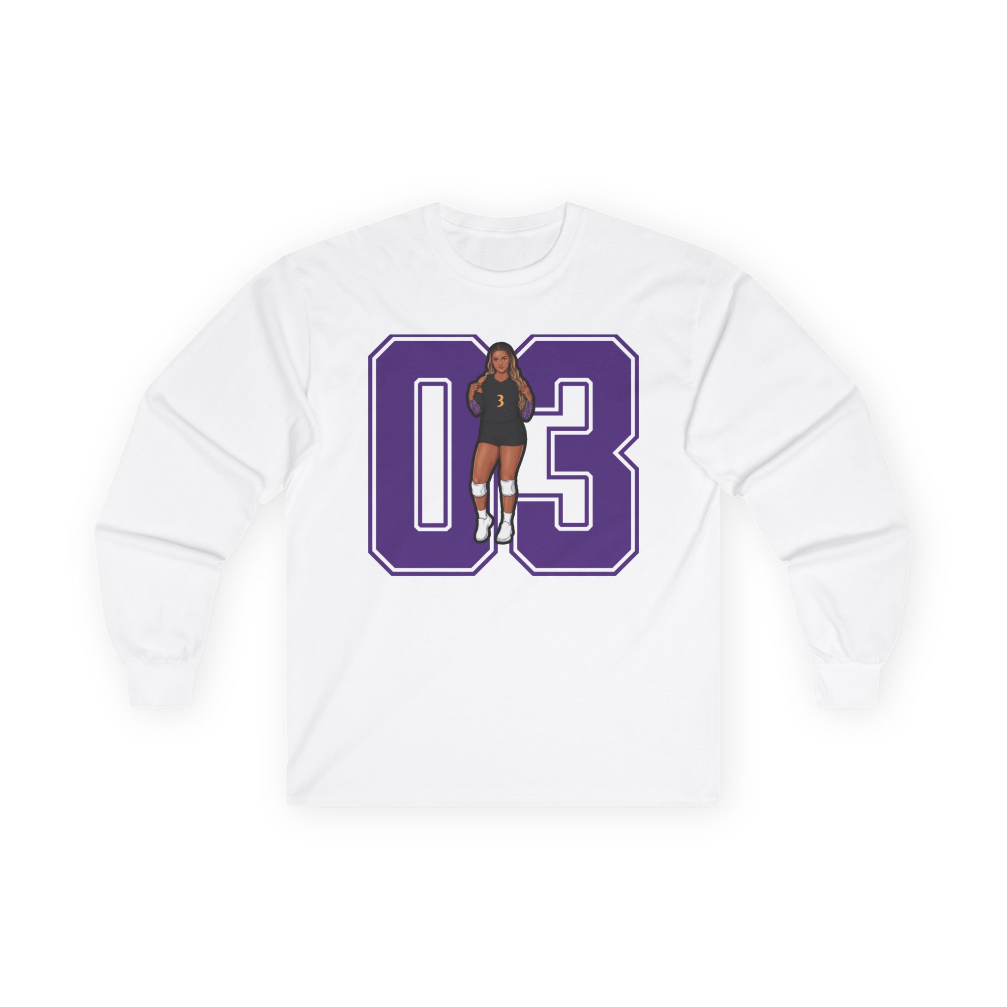Long Sleeve Tee — character_number in White