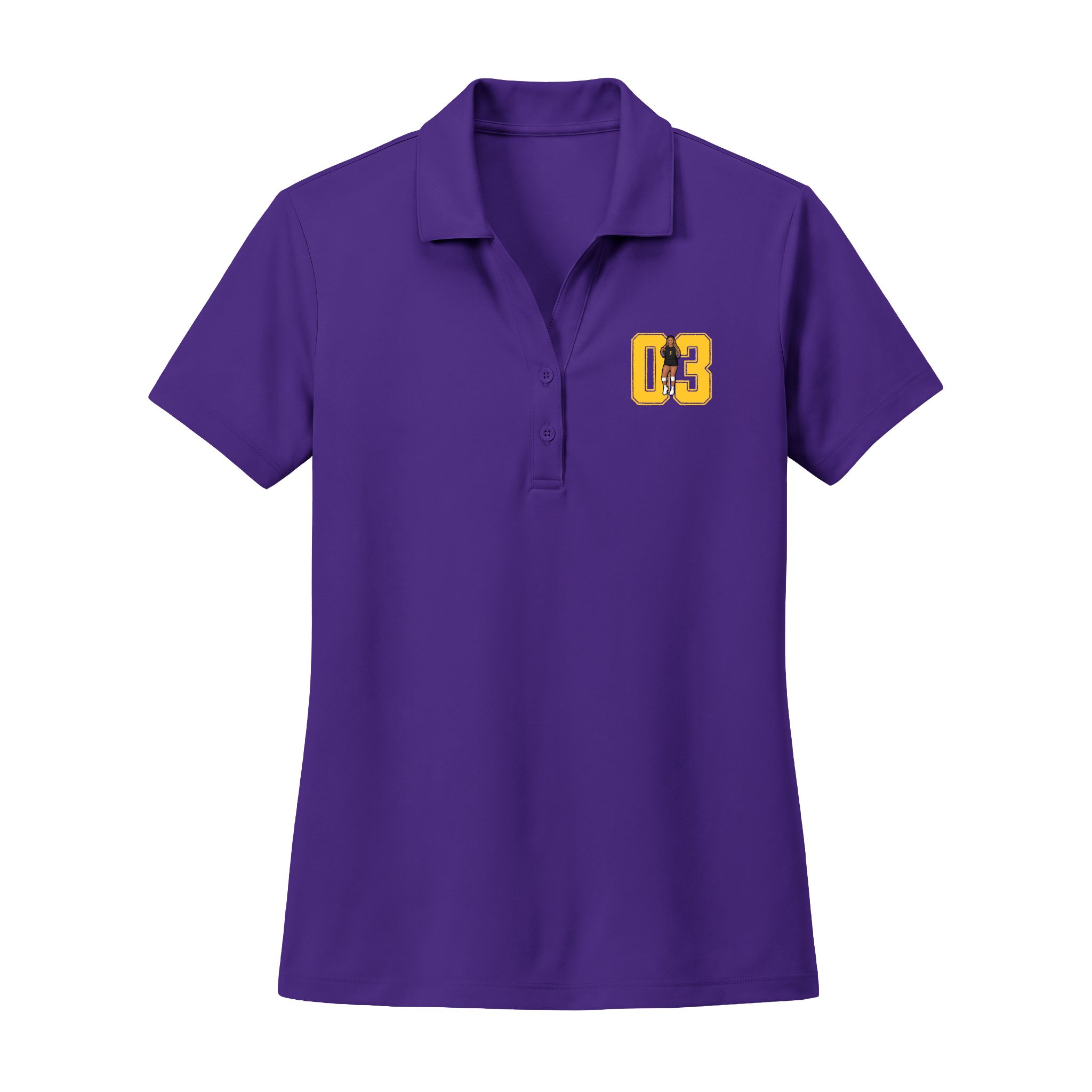 Women's Polo — character_number in Purple