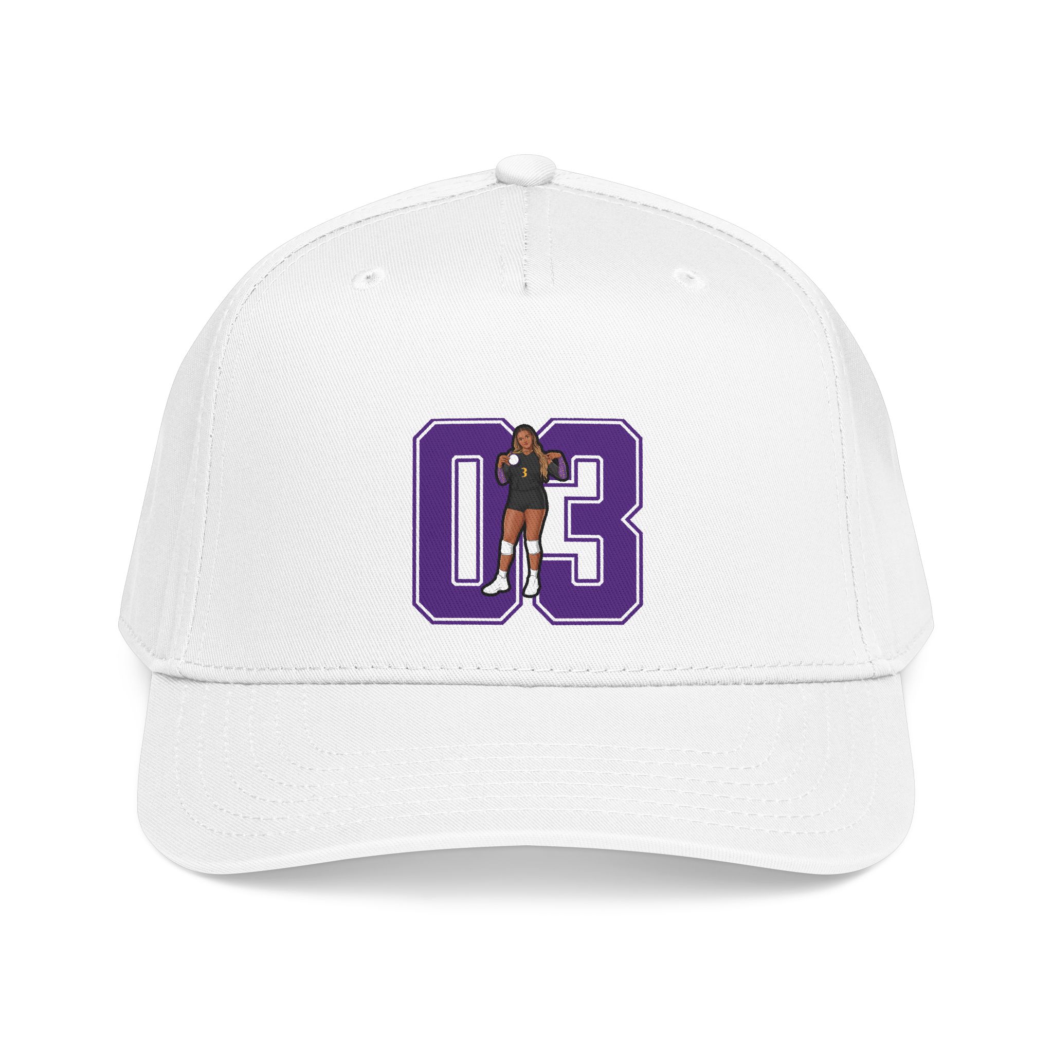 Baseball Cap — character_number in White