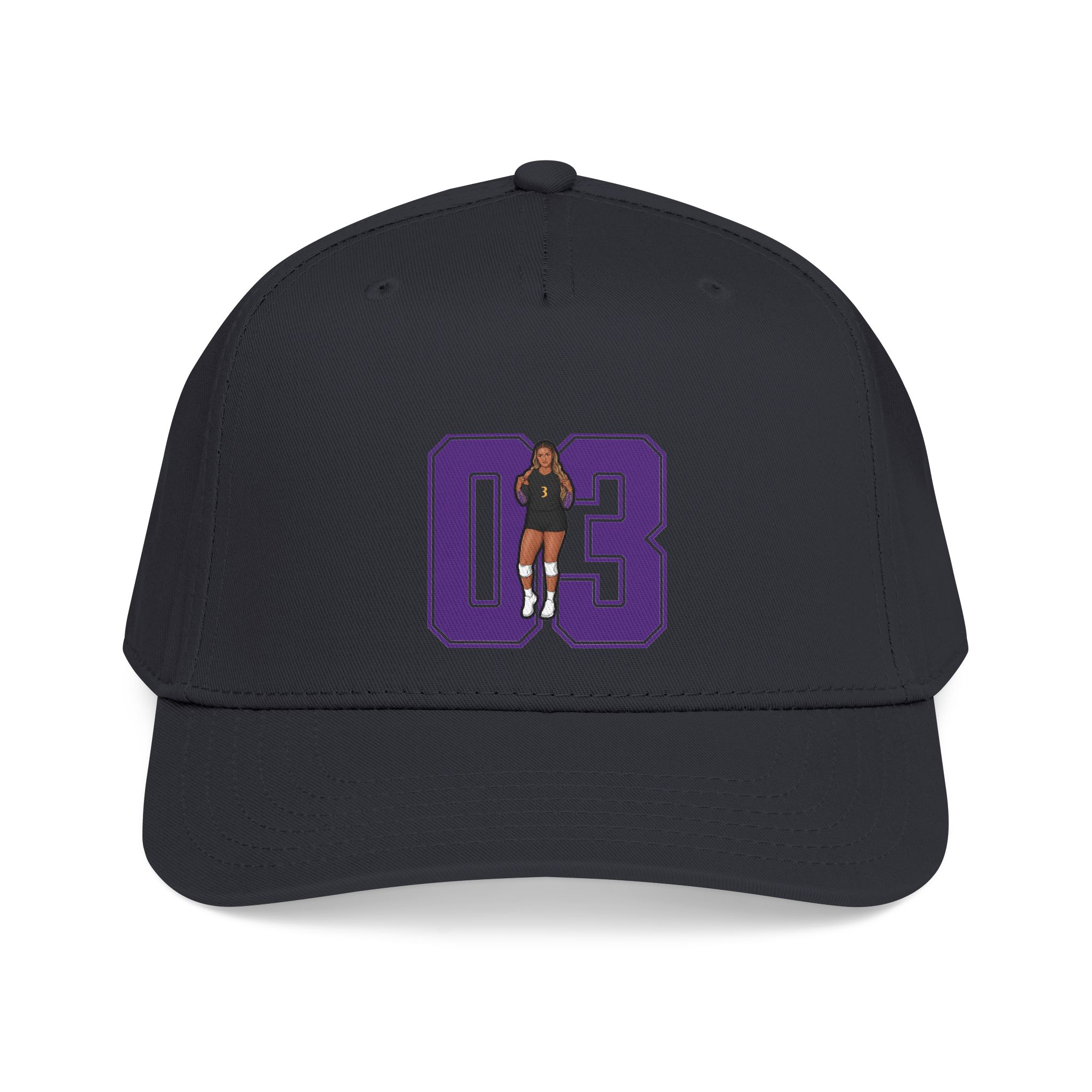 Baseball Cap — character_number in Black