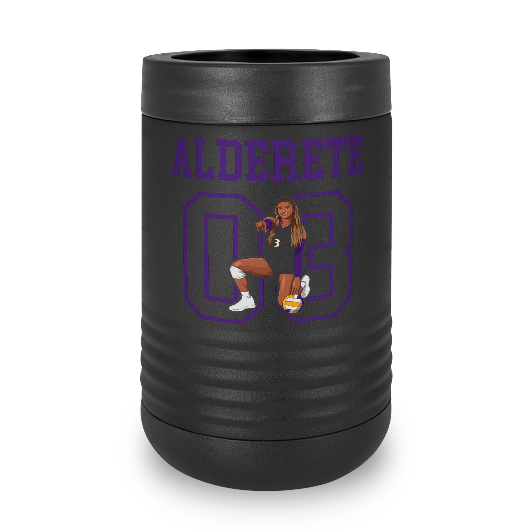 Stainless Can Cooler — character_shirsey in Black