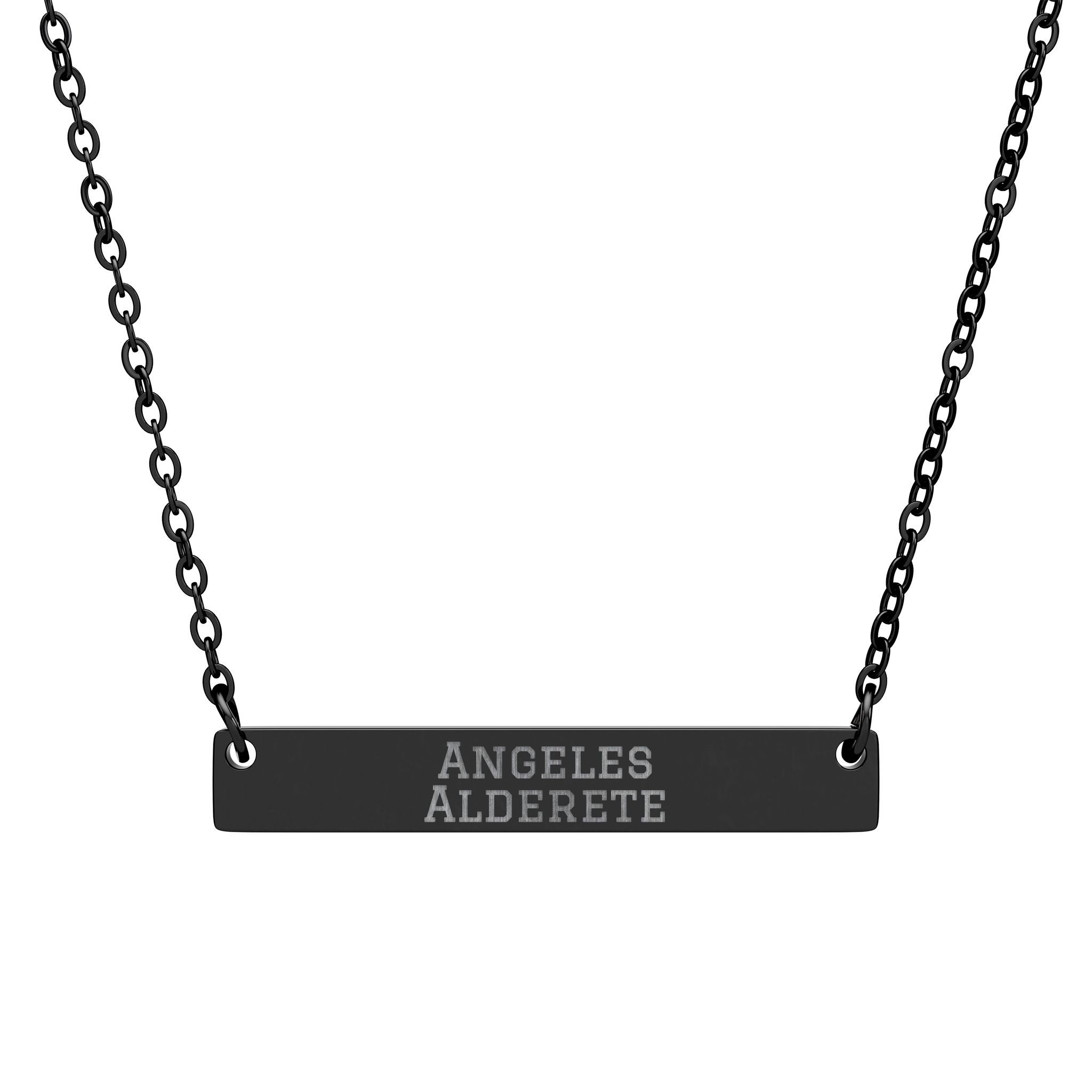 Engraved Bar Necklace — Classic in Black