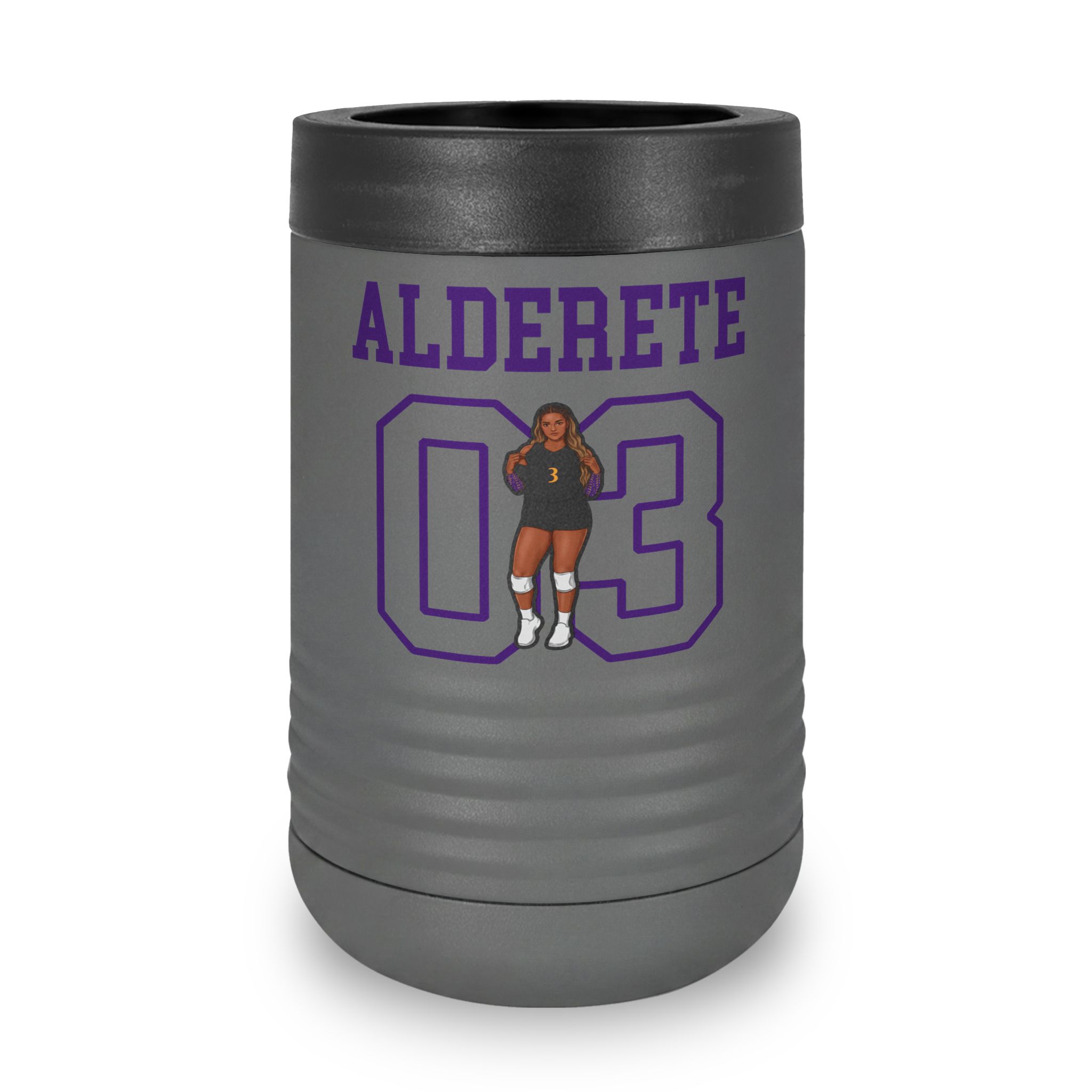 Stainless Can Cooler — character_shirsey in Grey