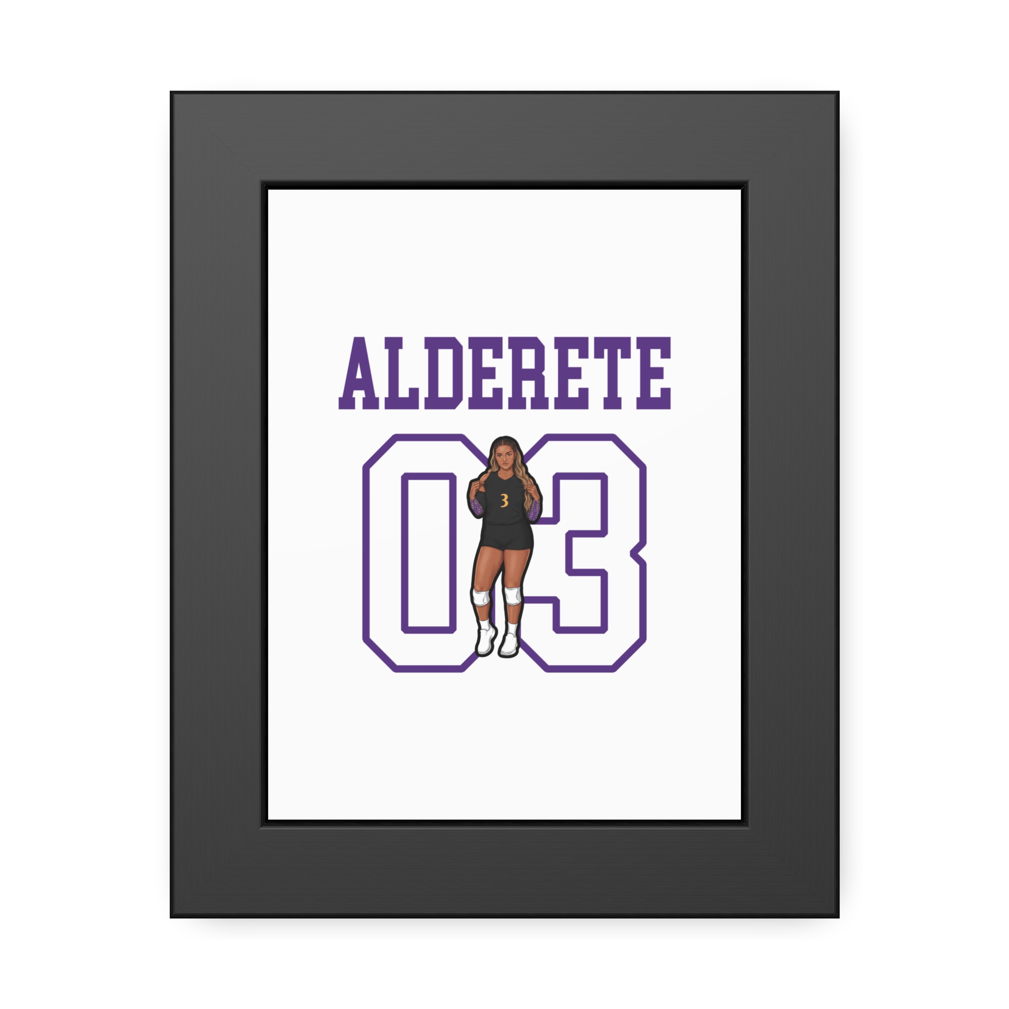Framed Poster — character_shirsey in Black