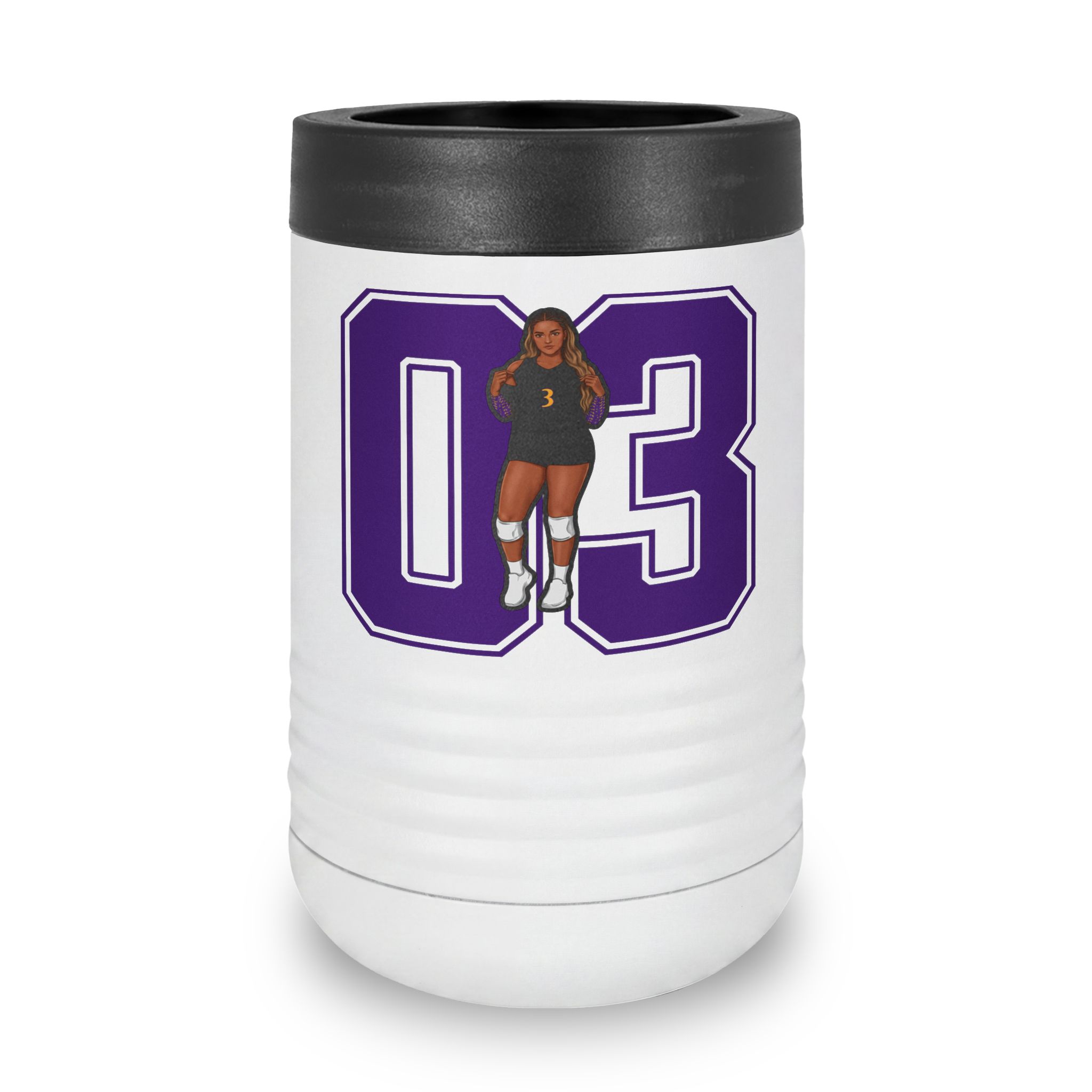 Stainless Can Cooler — character_number in White