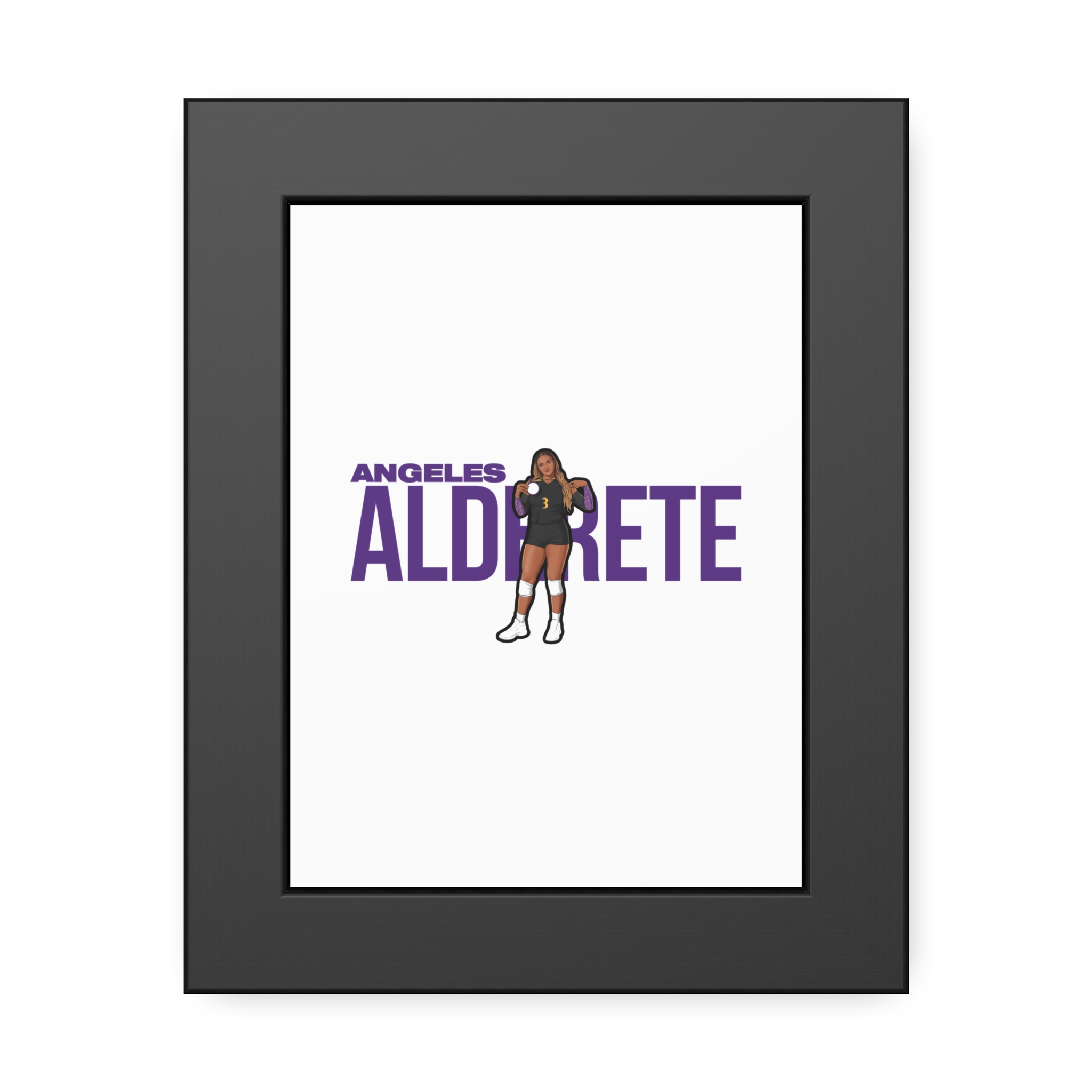 Framed Poster — character_player_name in Black