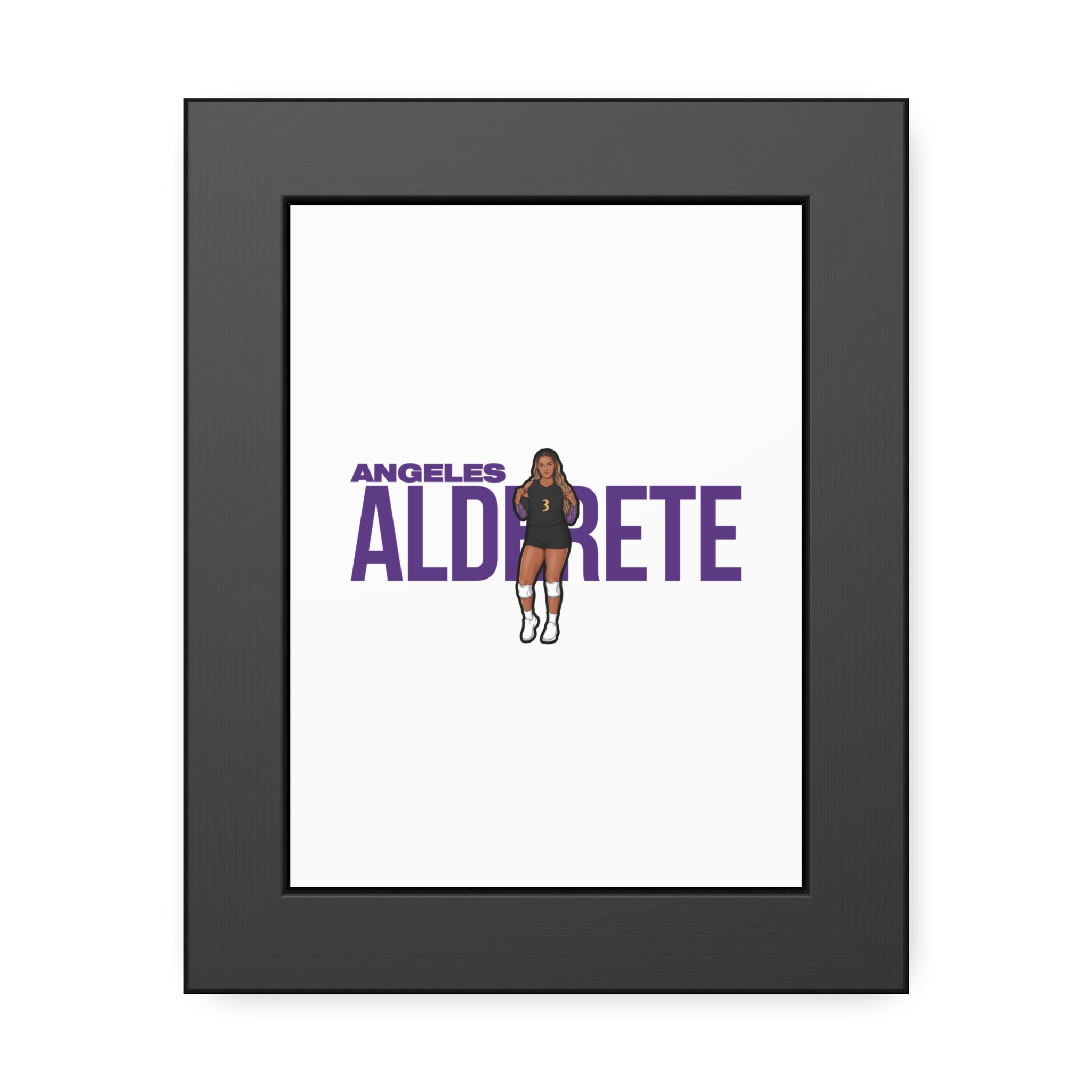 Framed Poster — character_player_name in Black