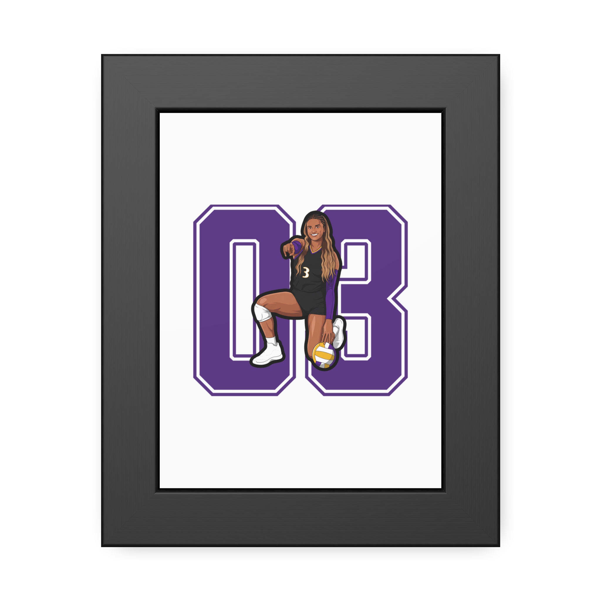 Framed Poster — character_number in Black