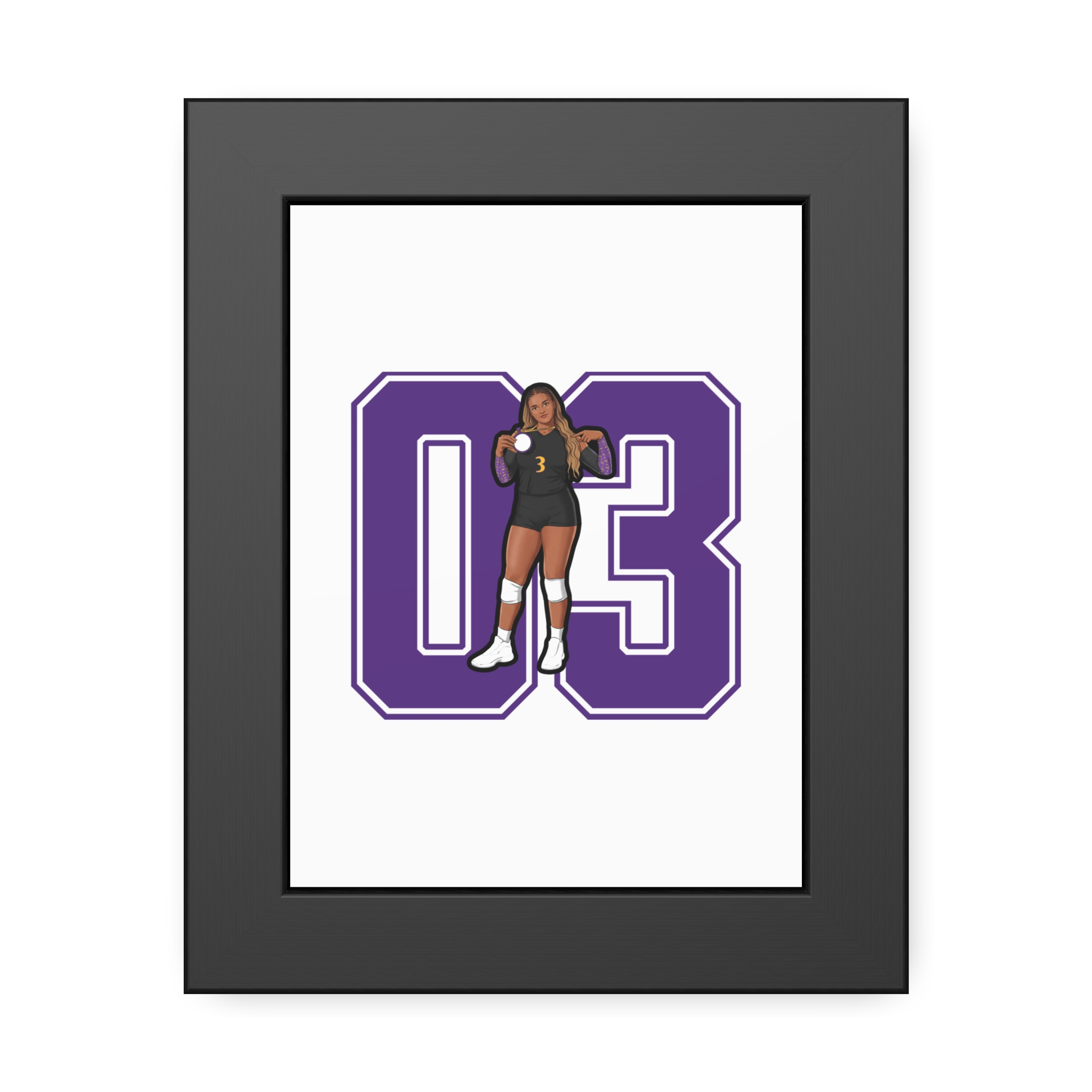 Framed Poster — character_number in Black