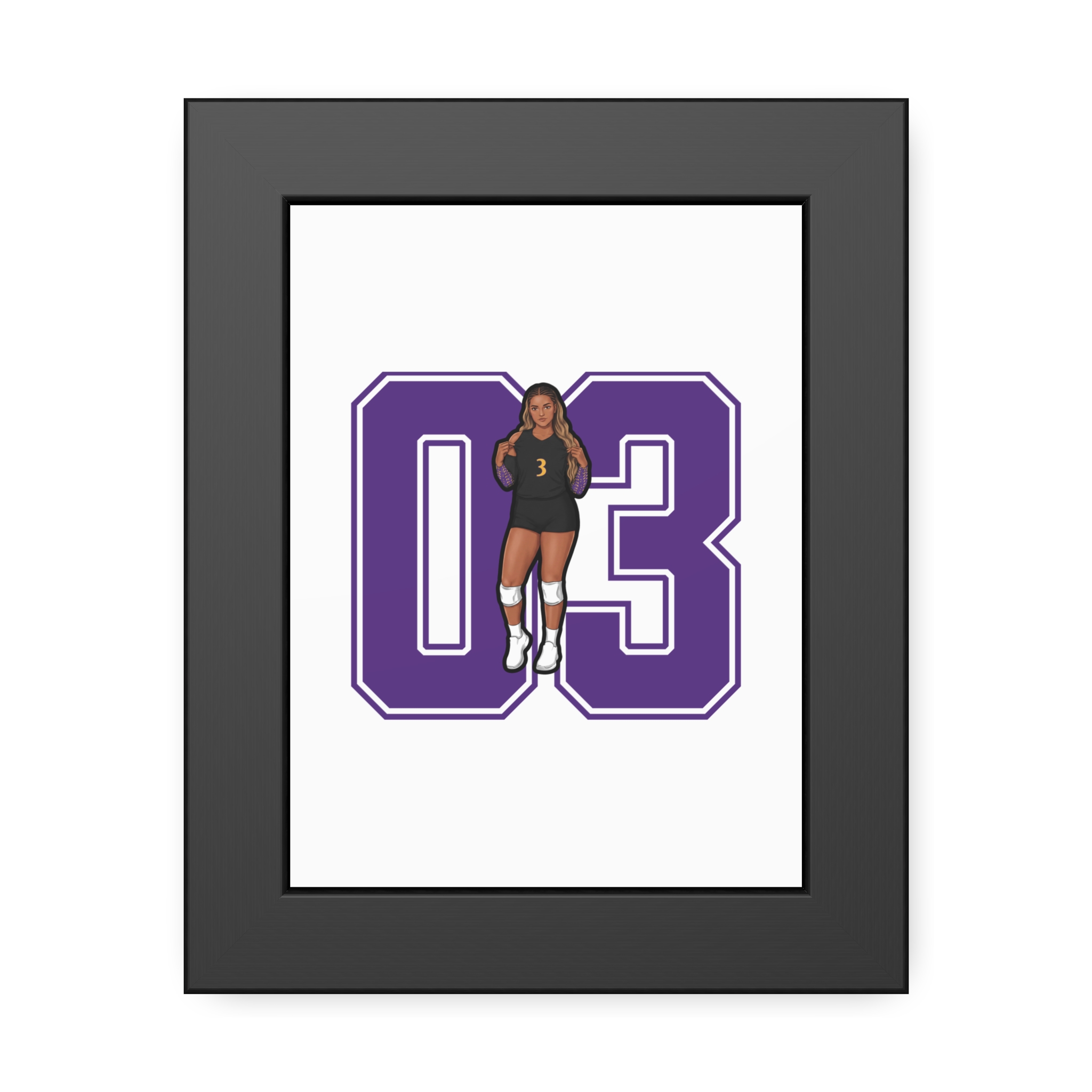 Framed Poster — character_number in Black