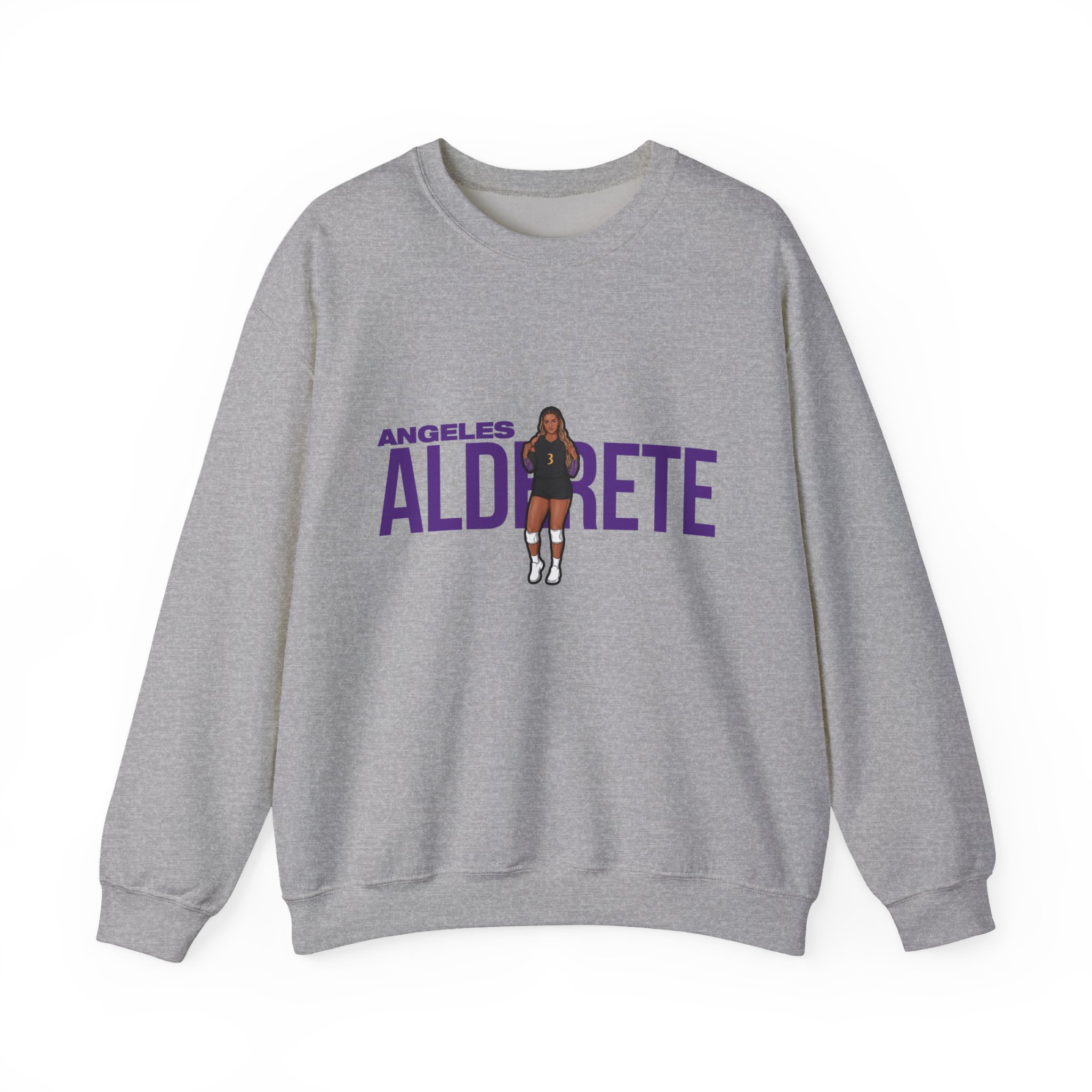 Crewneck Sweatshirt — character_player_name in Grey