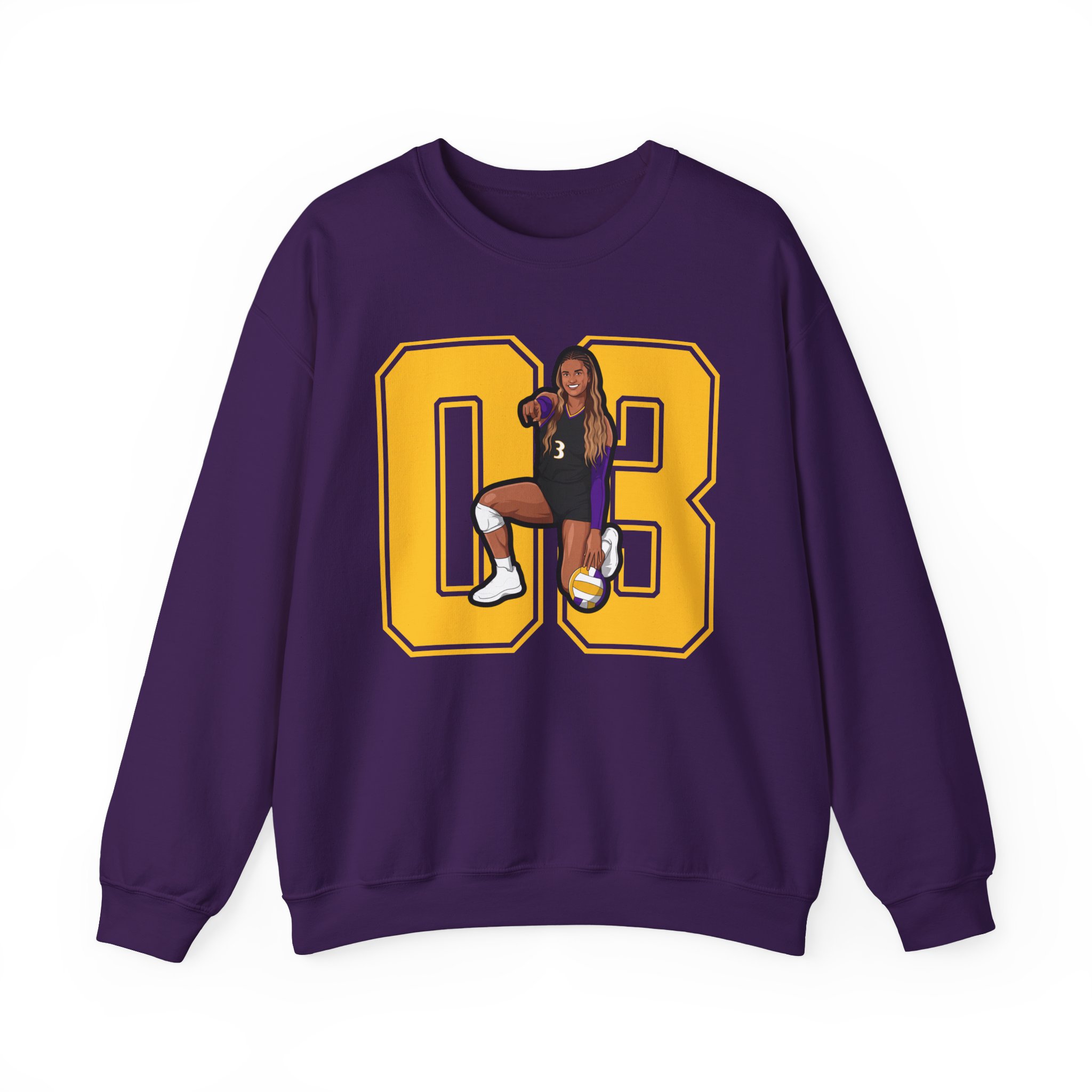 Crewneck Sweatshirt — character_number in Purple