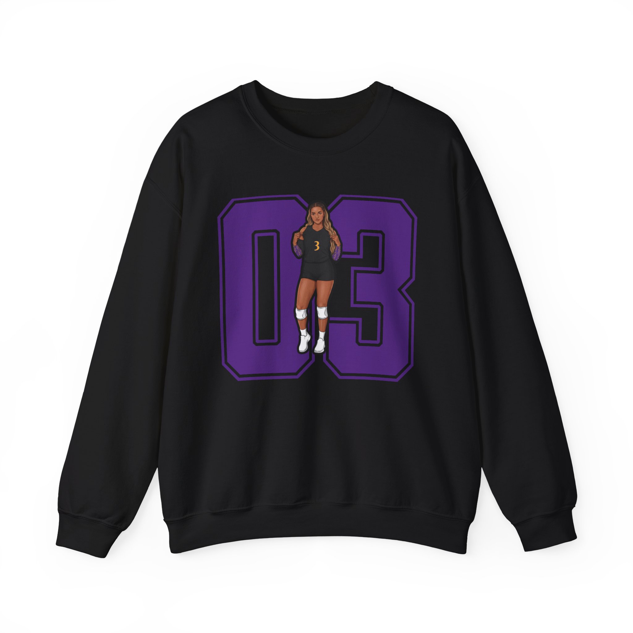 Crewneck Sweatshirt — character_number in Black