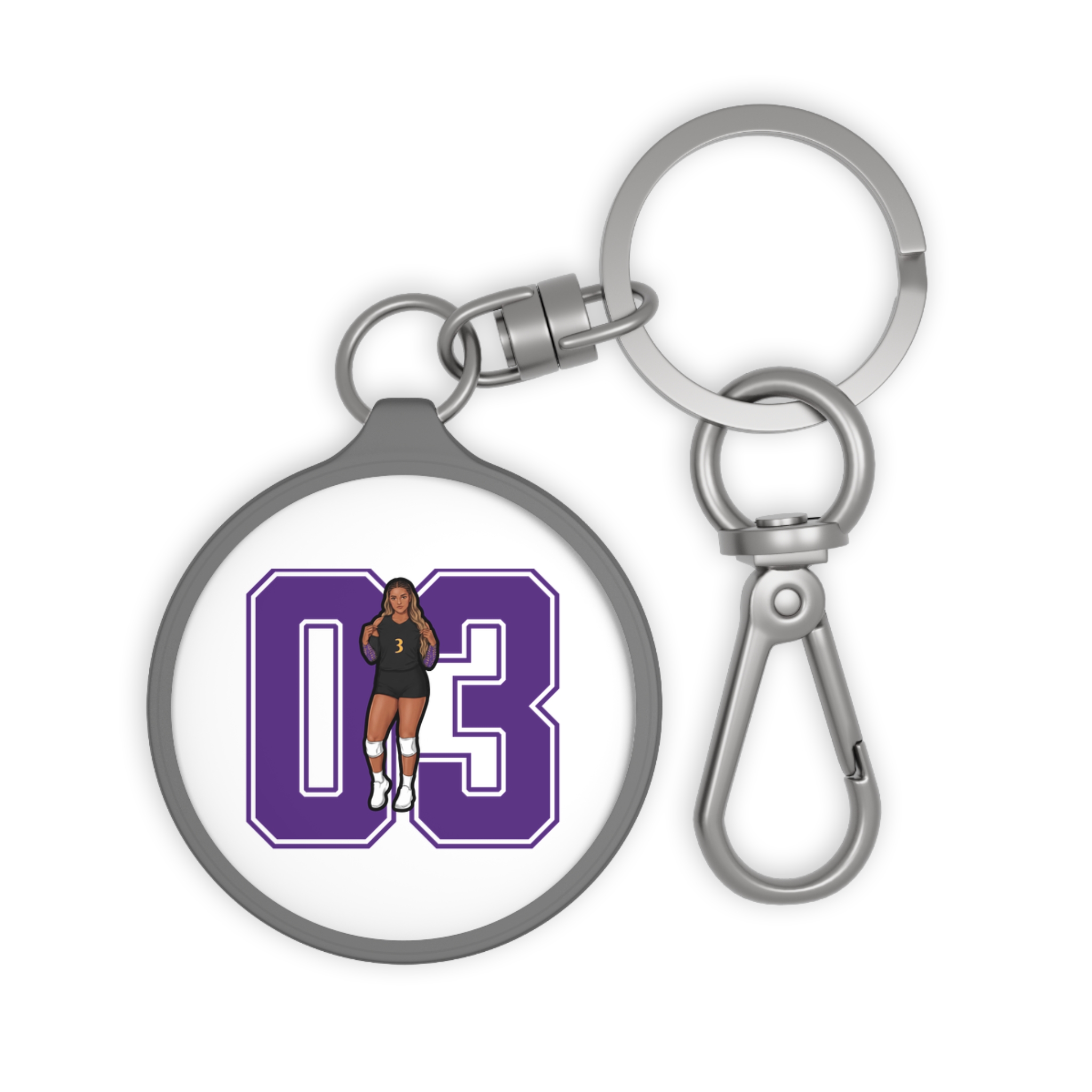 Keychain — character_number in Grey
