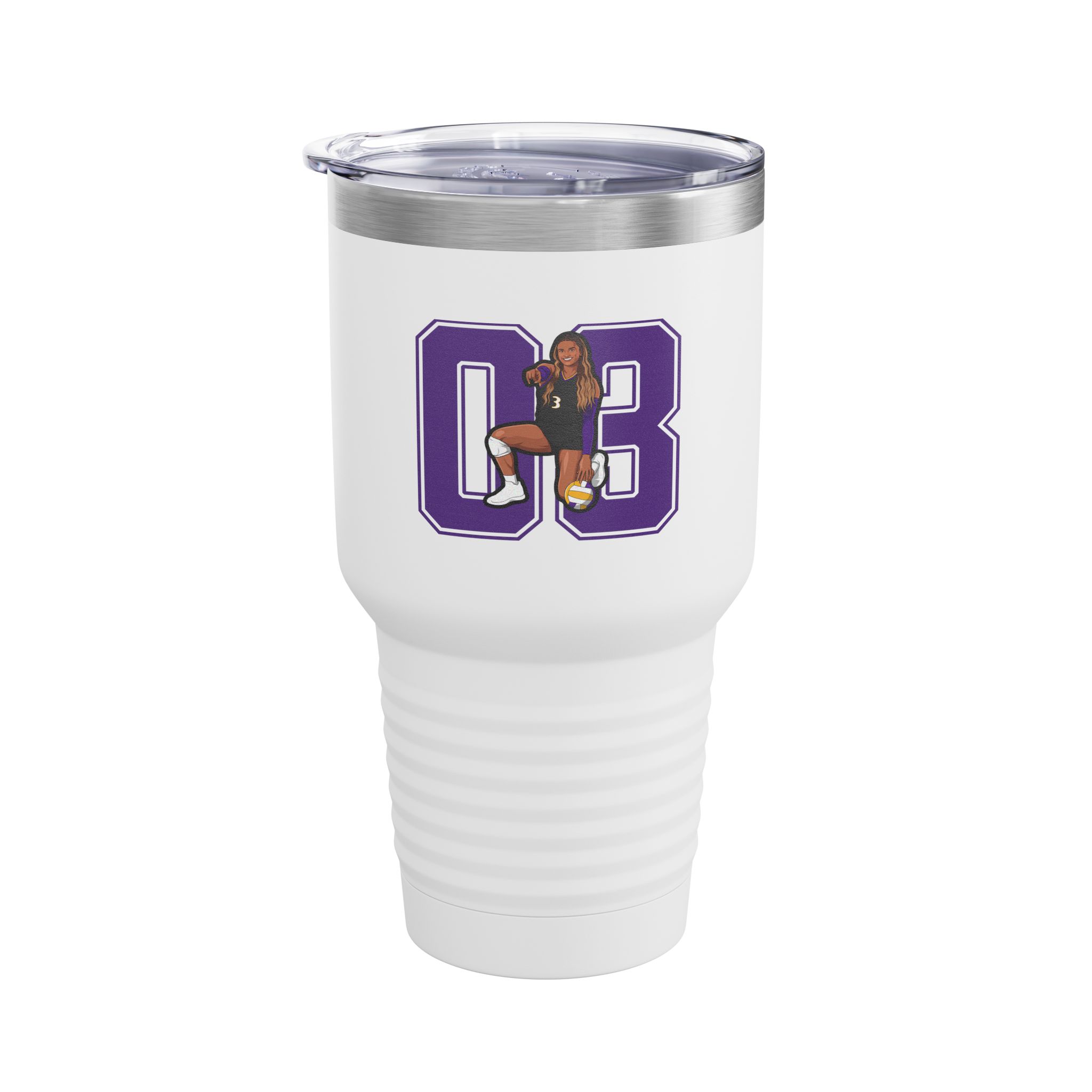 30oz Tumbler — character_number in White
