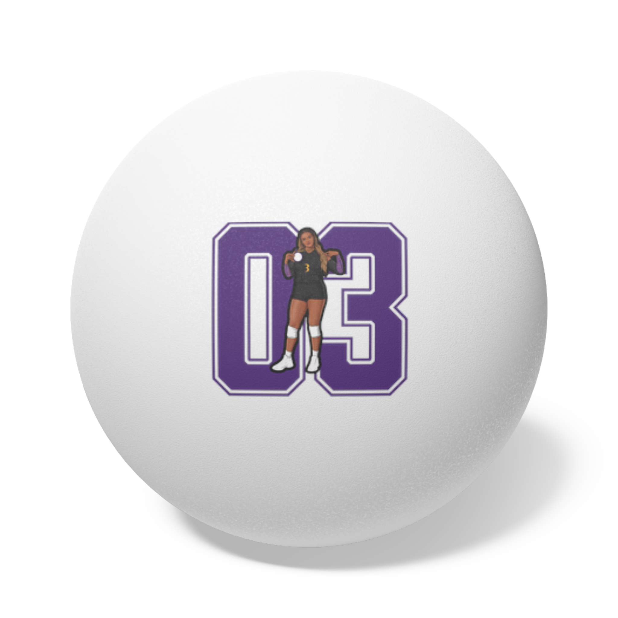 Ping Pong Balls, 6 pcs — character_number in White
