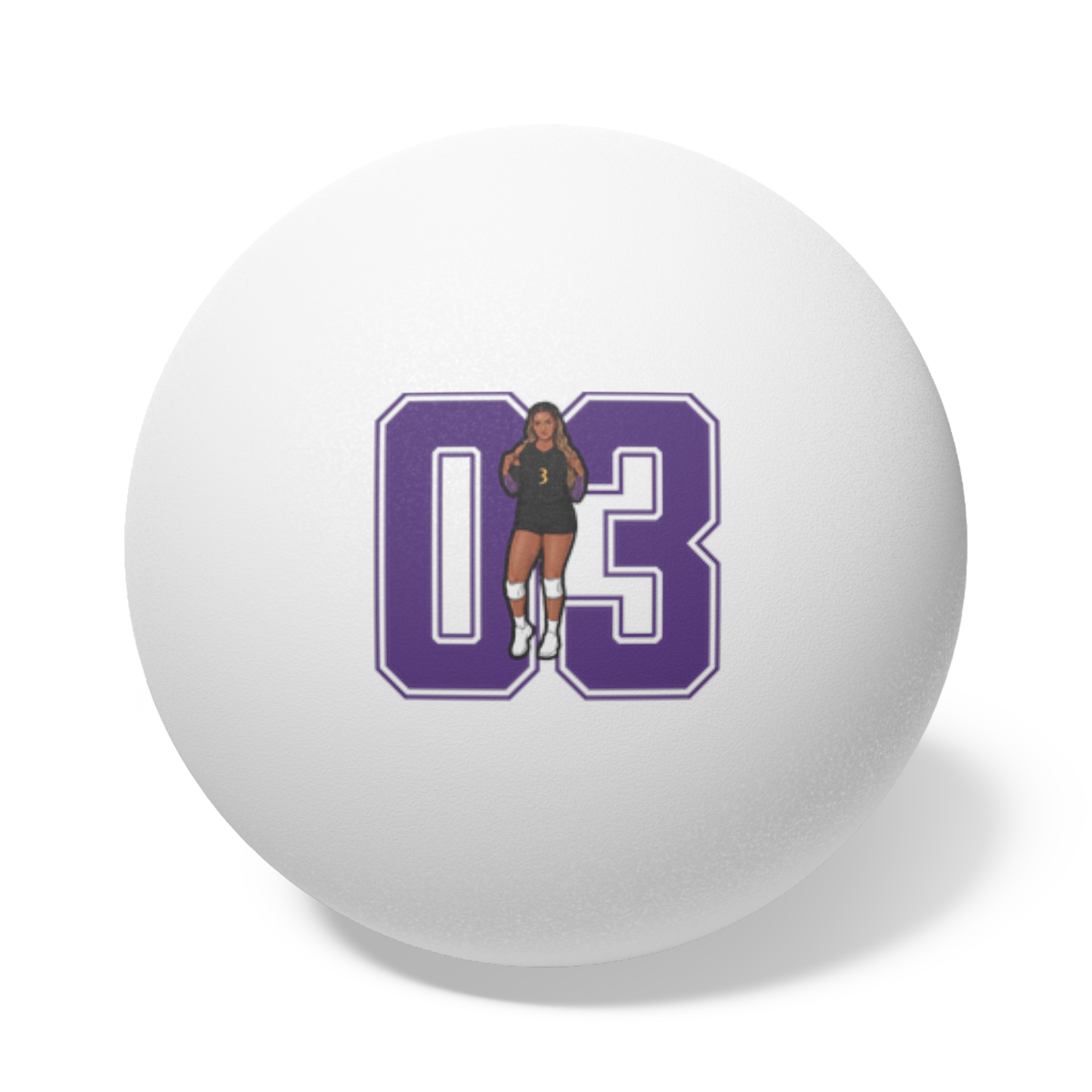 Ping Pong Balls, 6 pcs — character_number in White