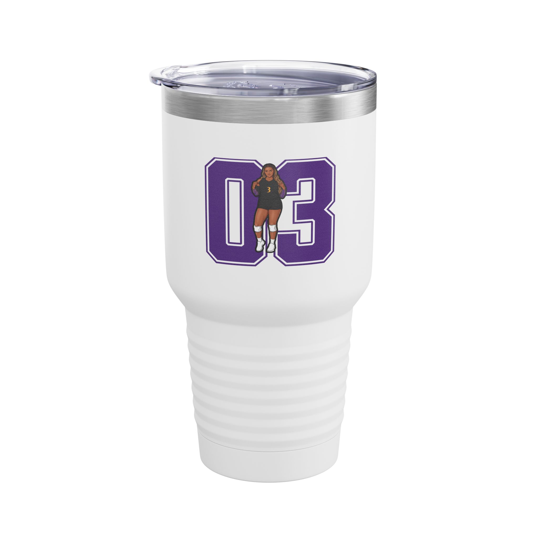 30oz Tumbler — character_number in White