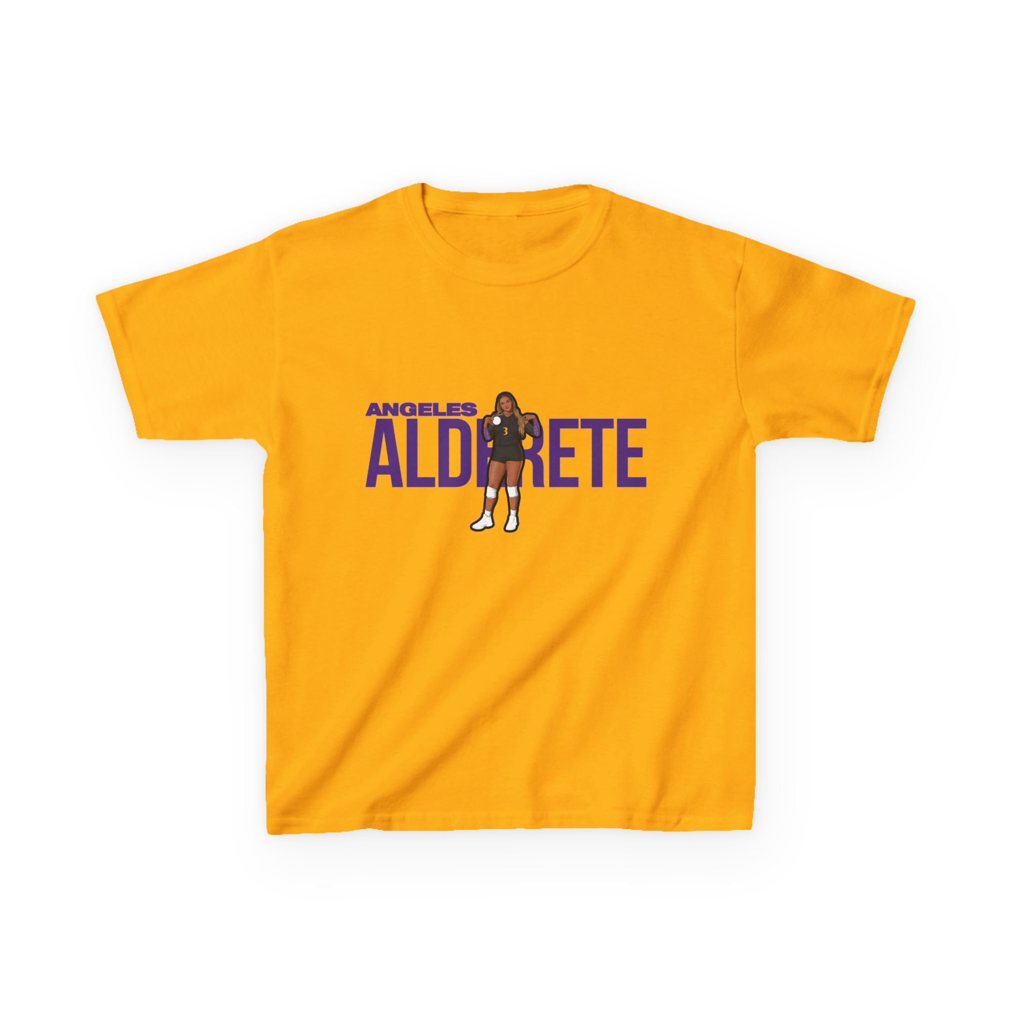 Youth Tee — character_player_name in Gold