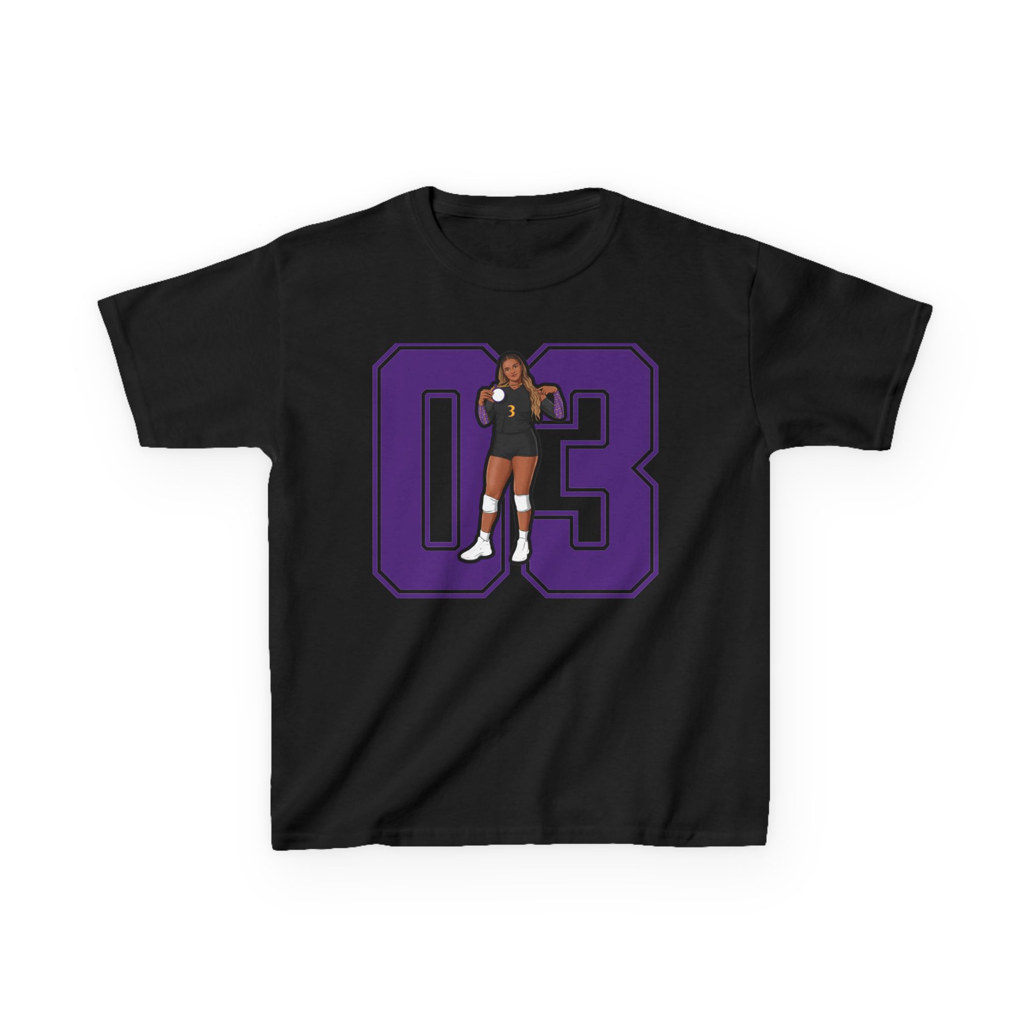 Youth Tee — character_number in Black