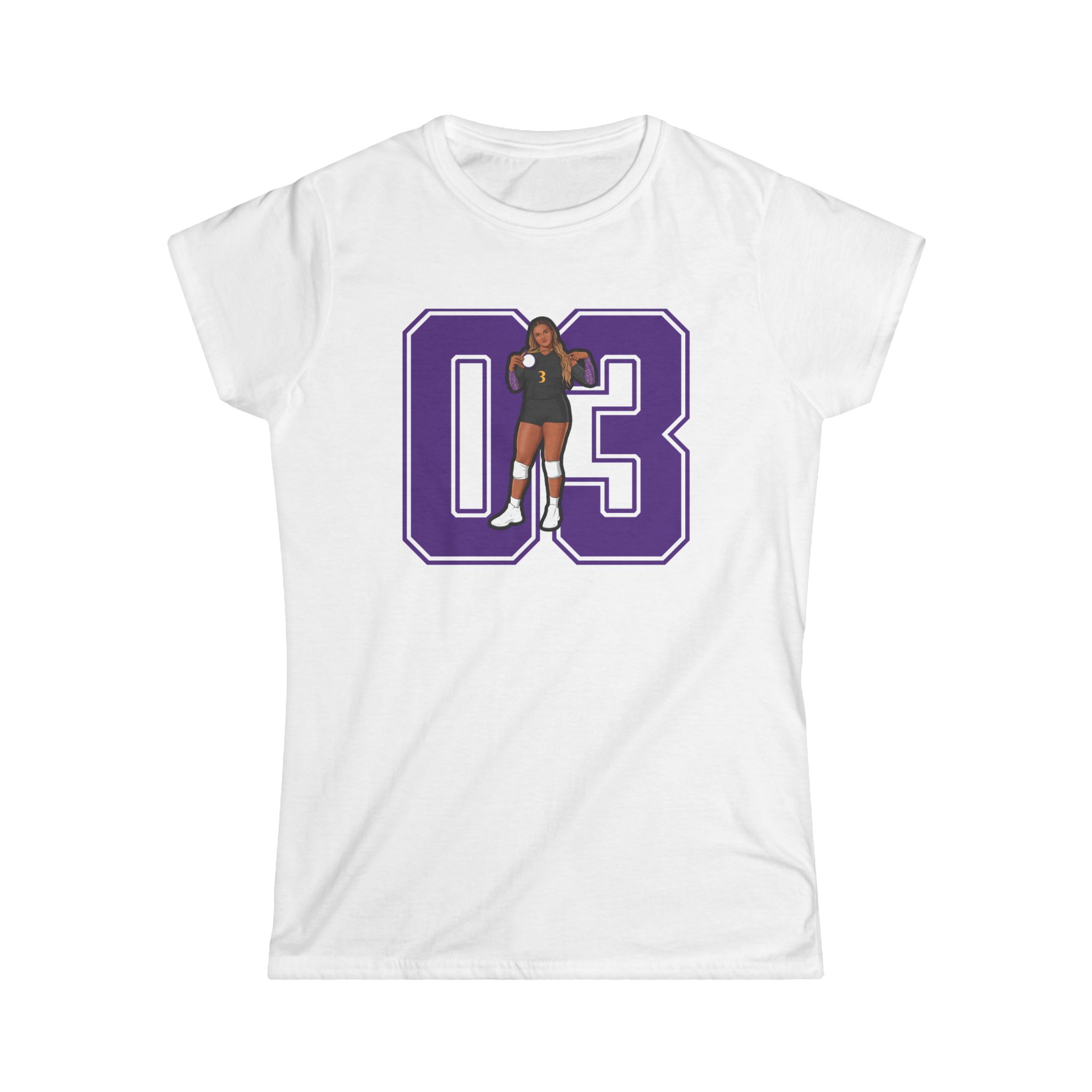 Women's Softstyle Tee — character_number in White