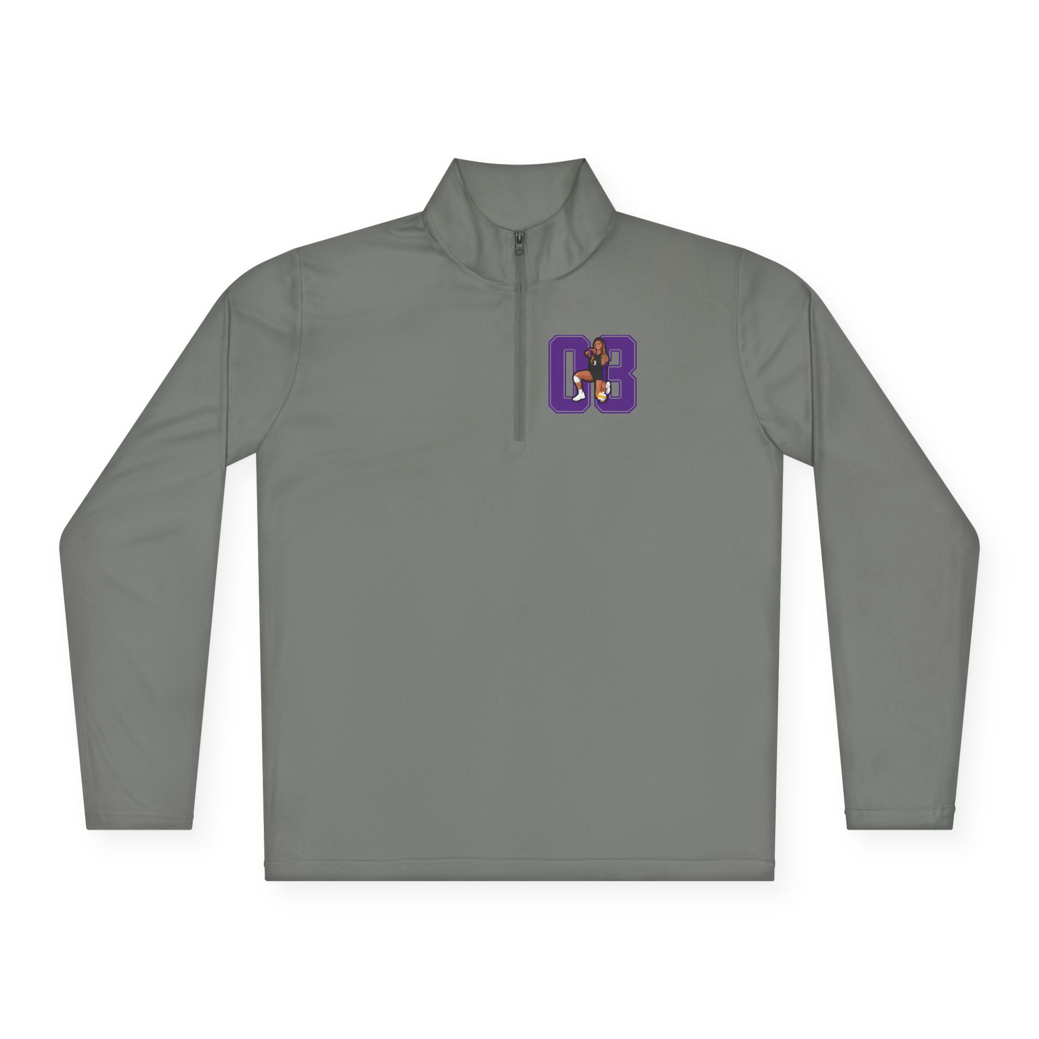 Q-Zip Pullover — character_number in Grey
